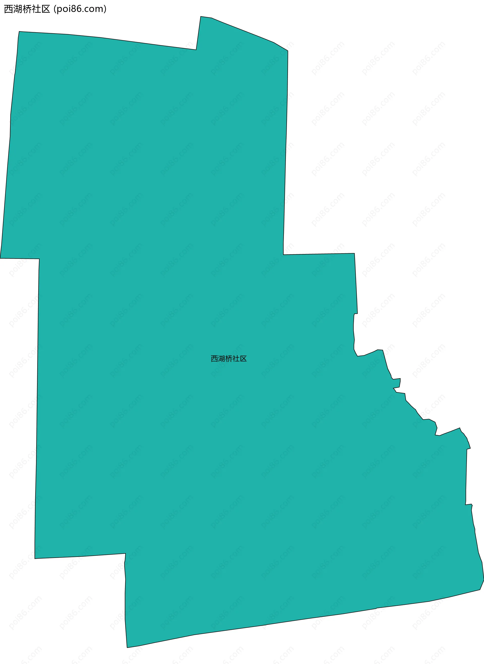 西湖桥社区边界地图