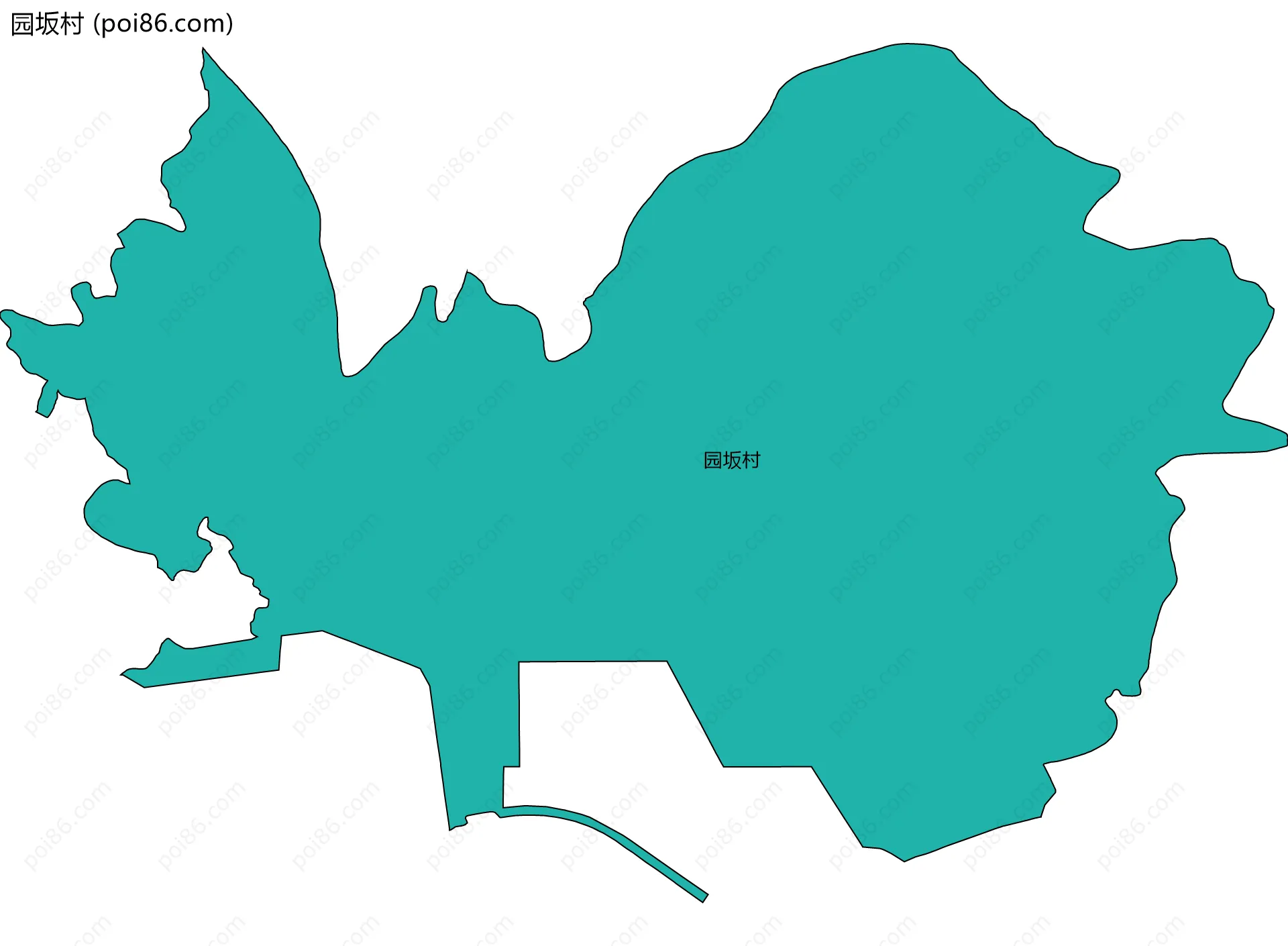 园坂村边界地图