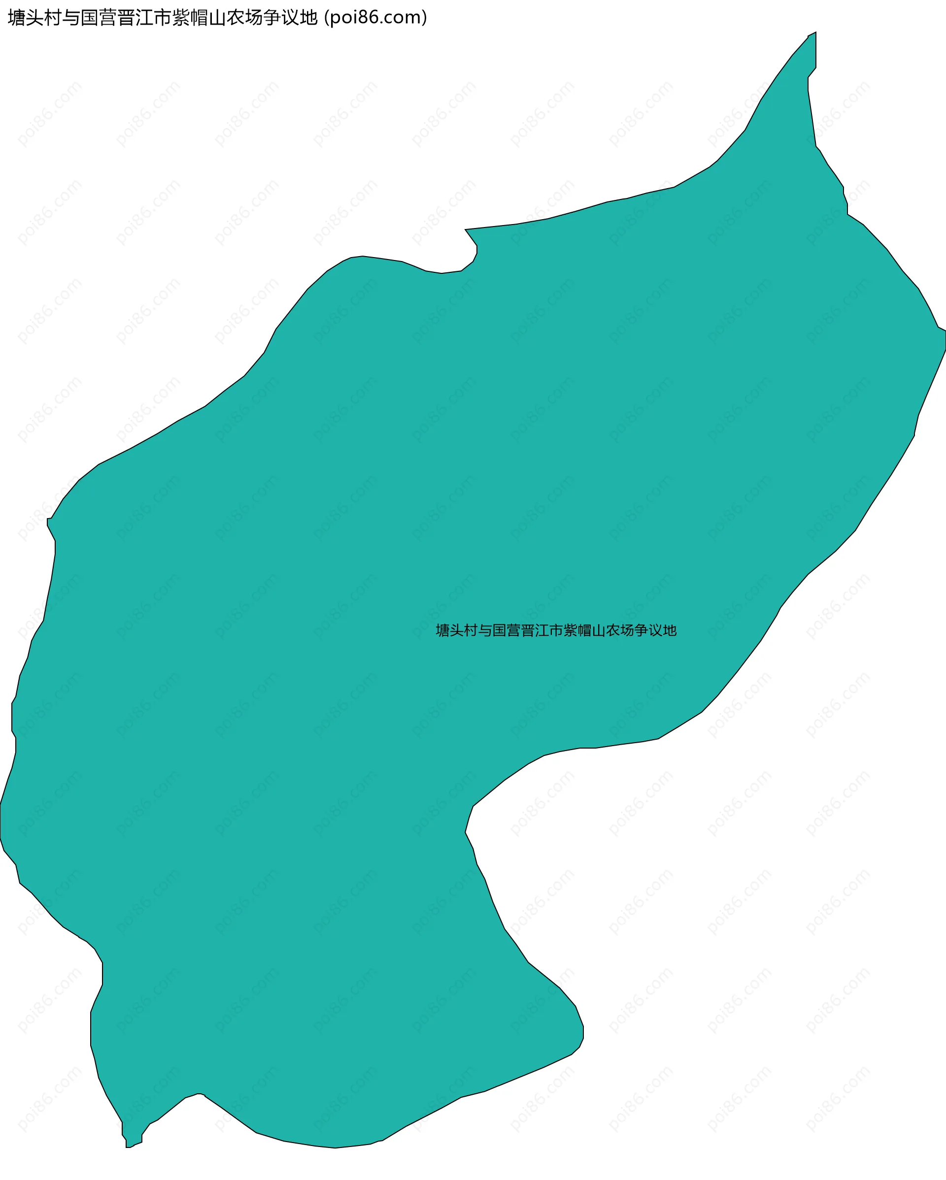 塘头村与国营晋江市紫帽山农场争议地边界地图