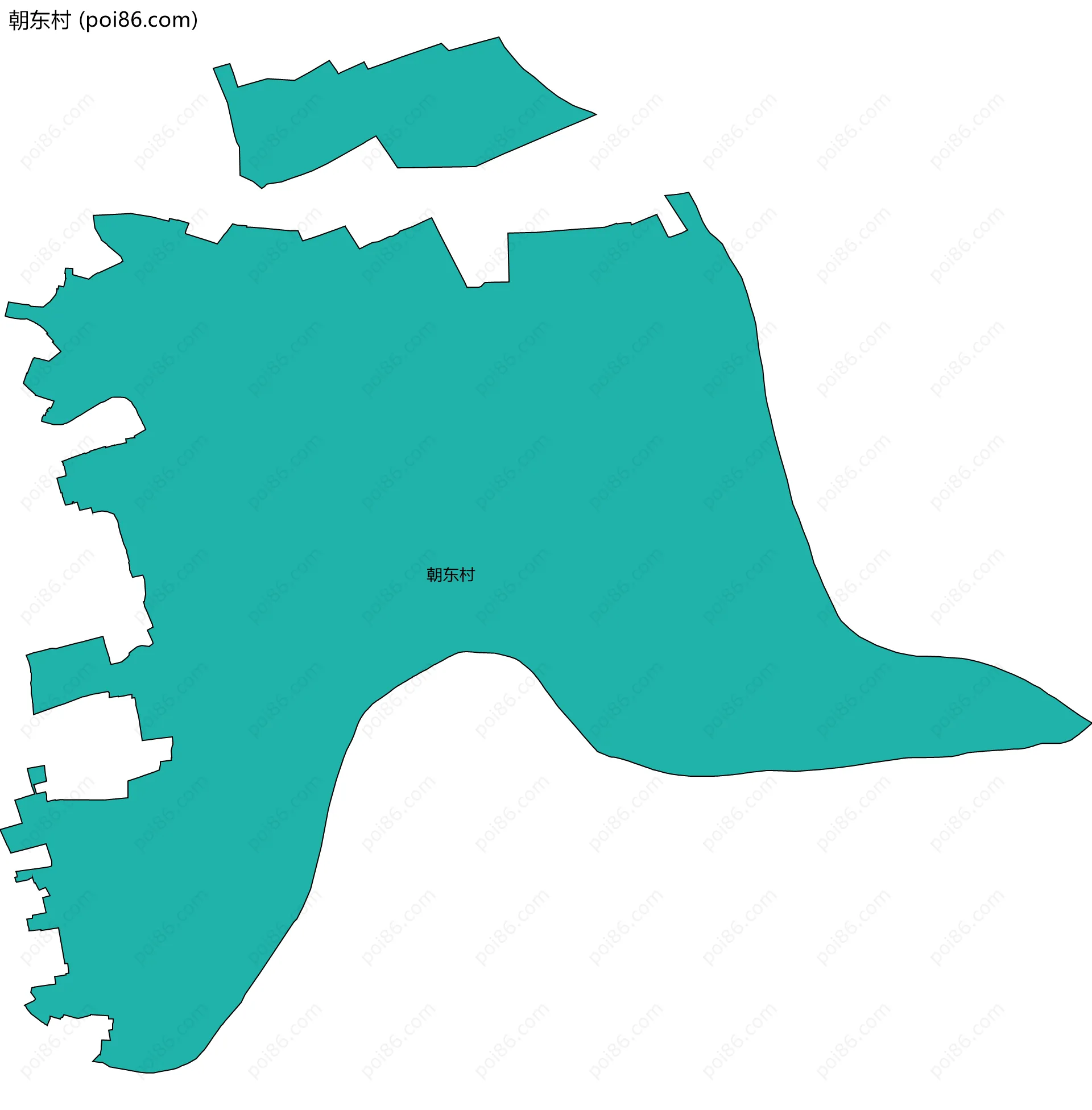 朝东村边界地图