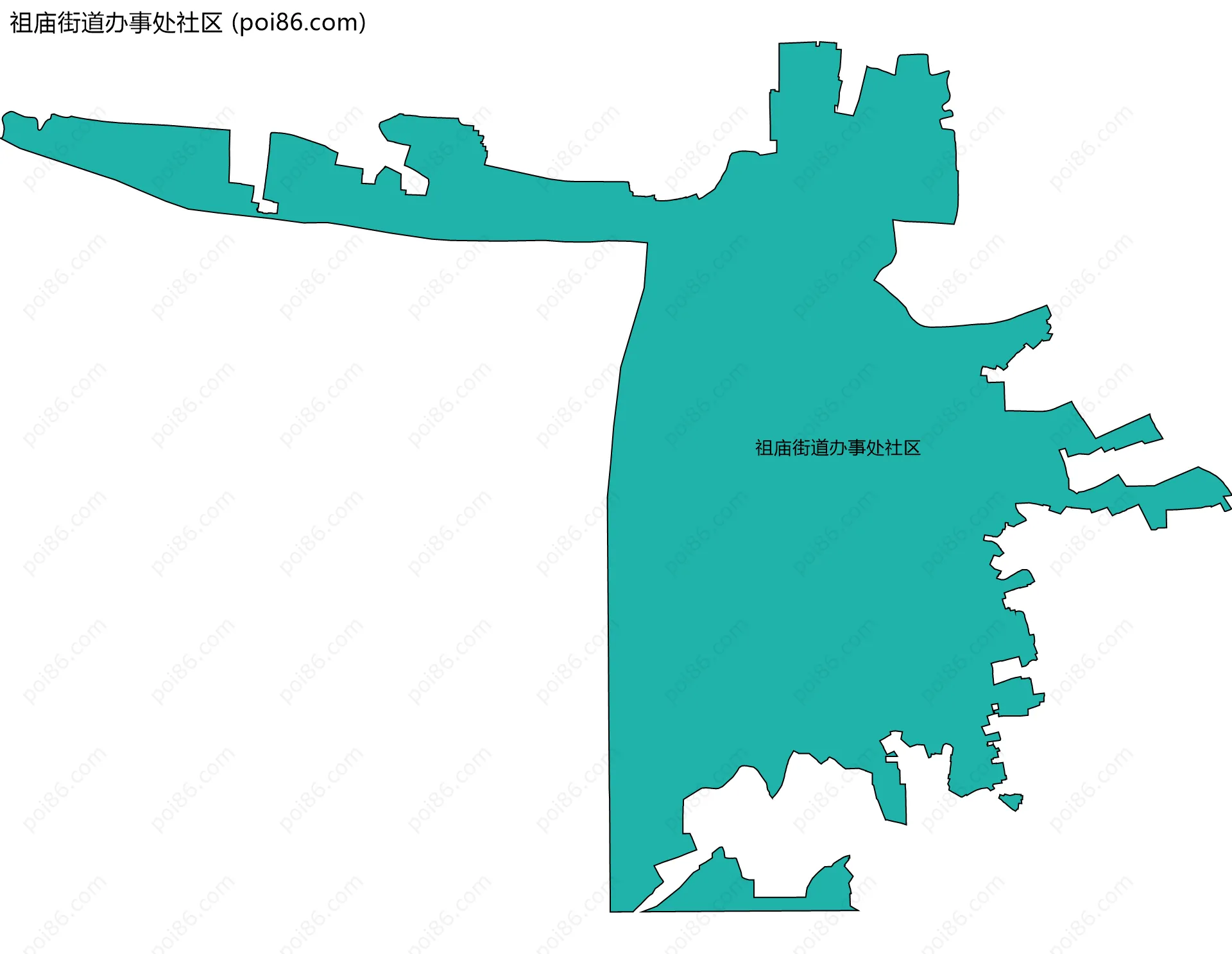 祖庙街道办事处社区边界地图