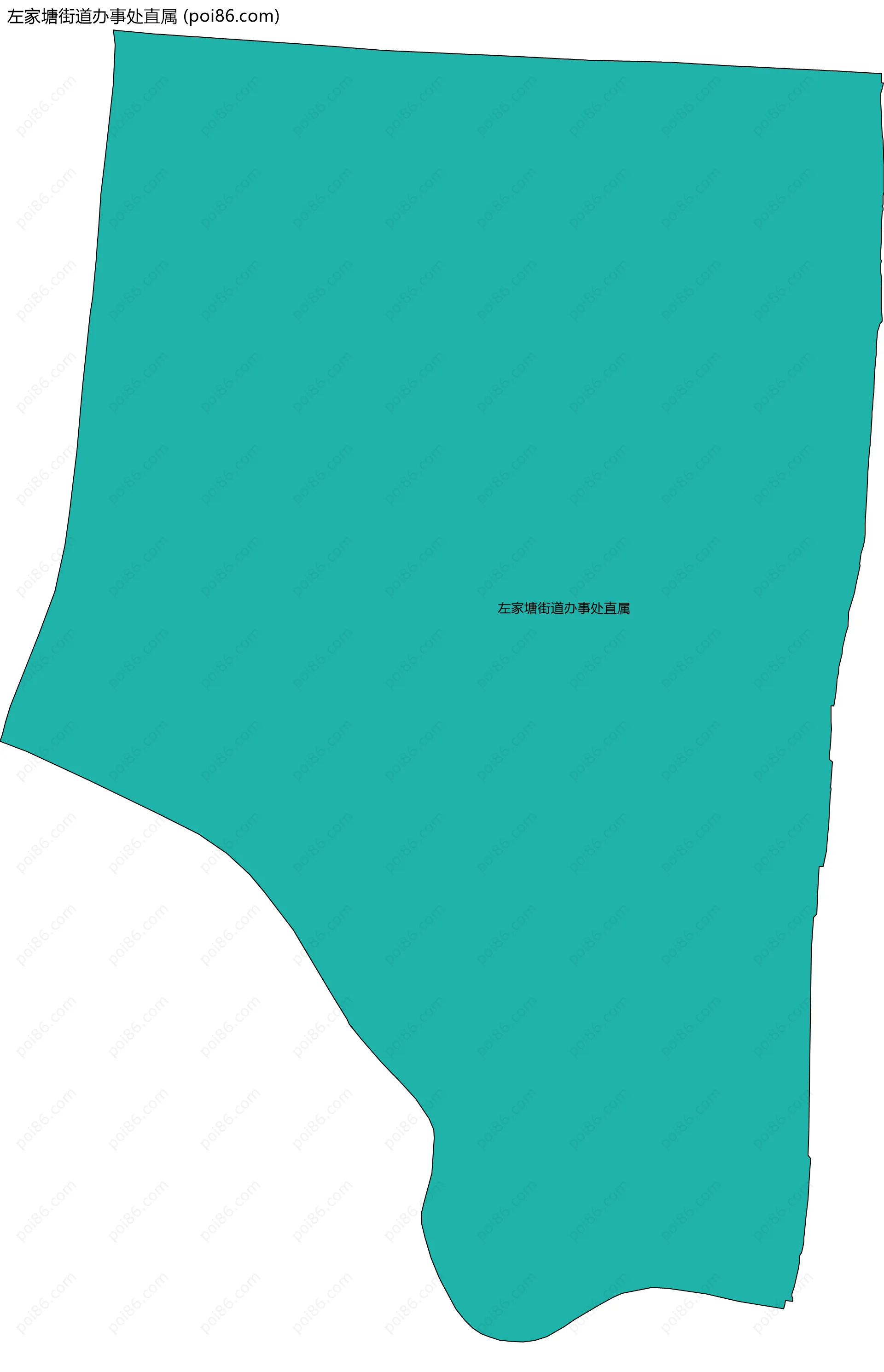 左家塘街道办事处直属边界地图