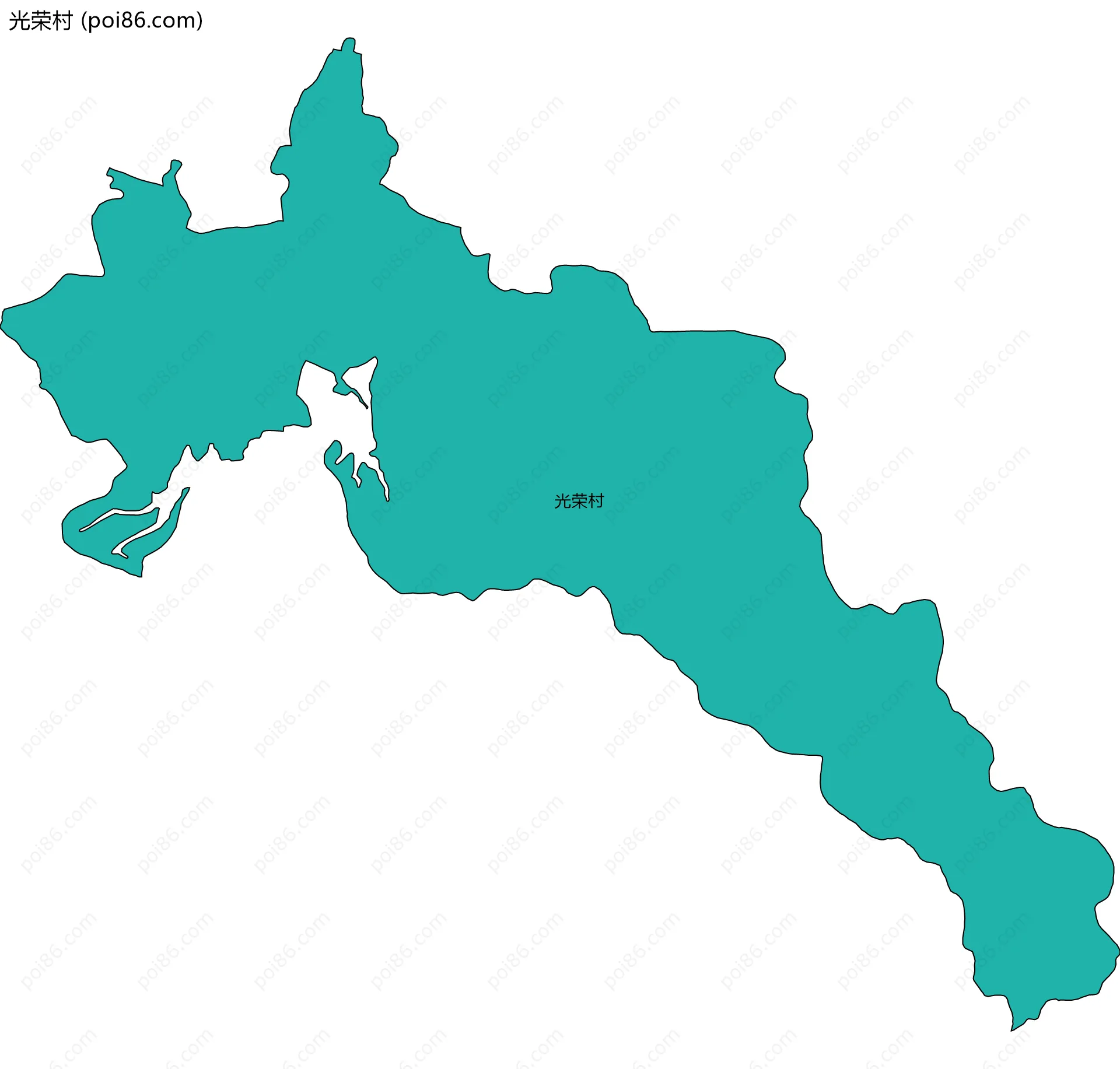 光荣村边界地图