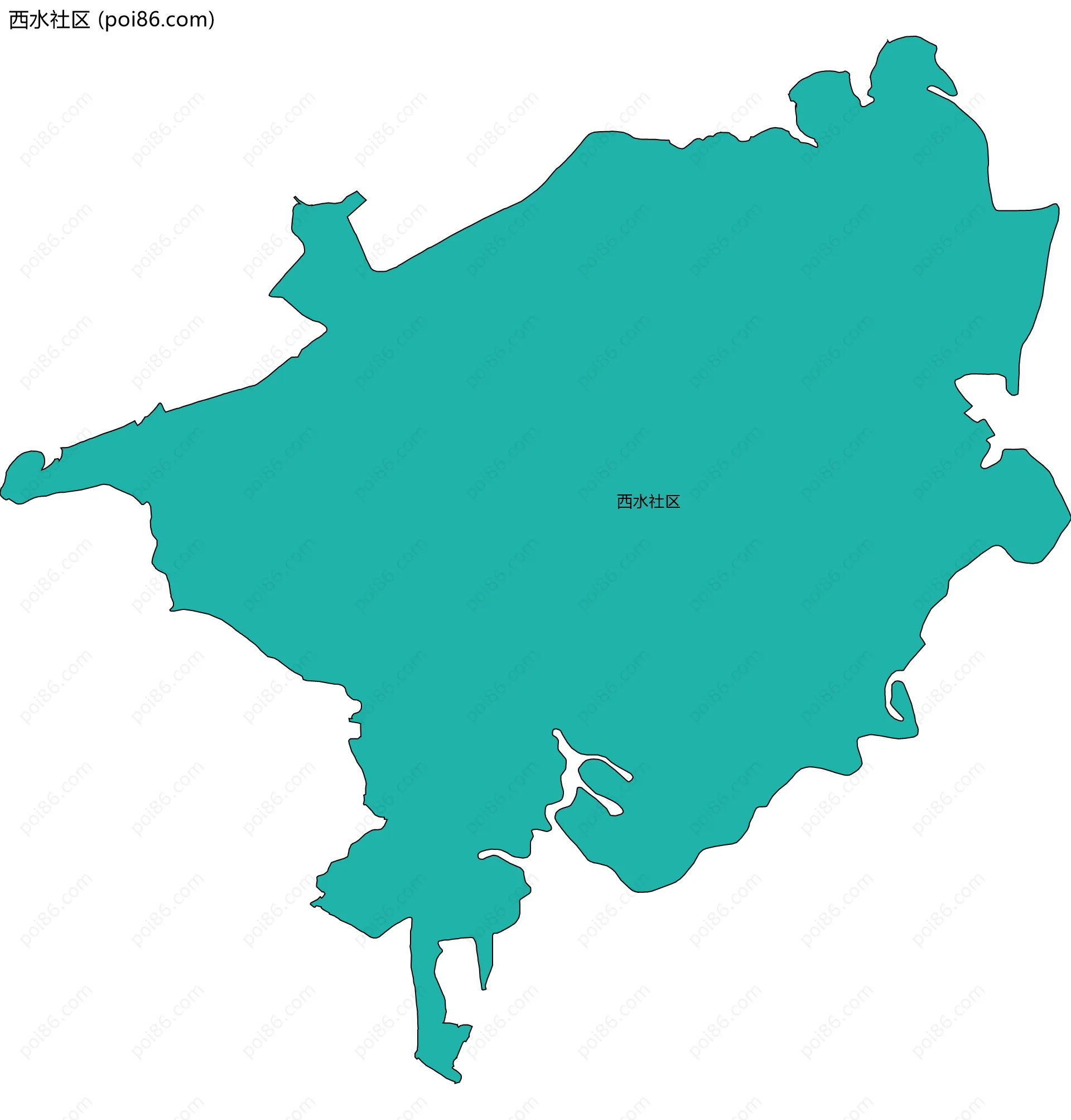 西水社区边界地图