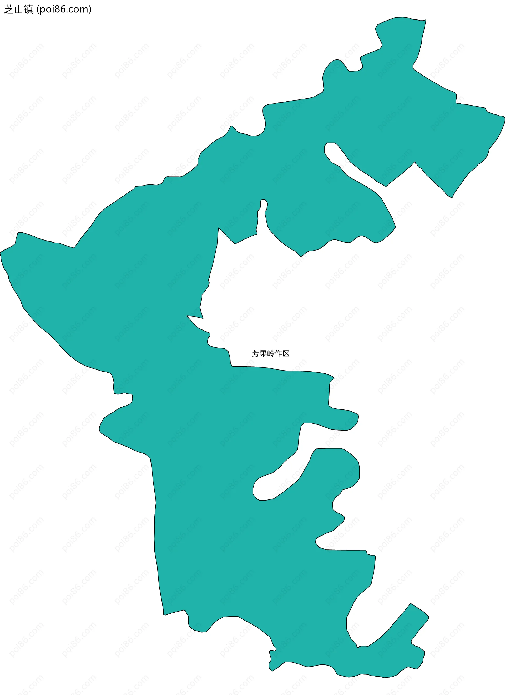 芝山镇边界地图(五级行政区划)