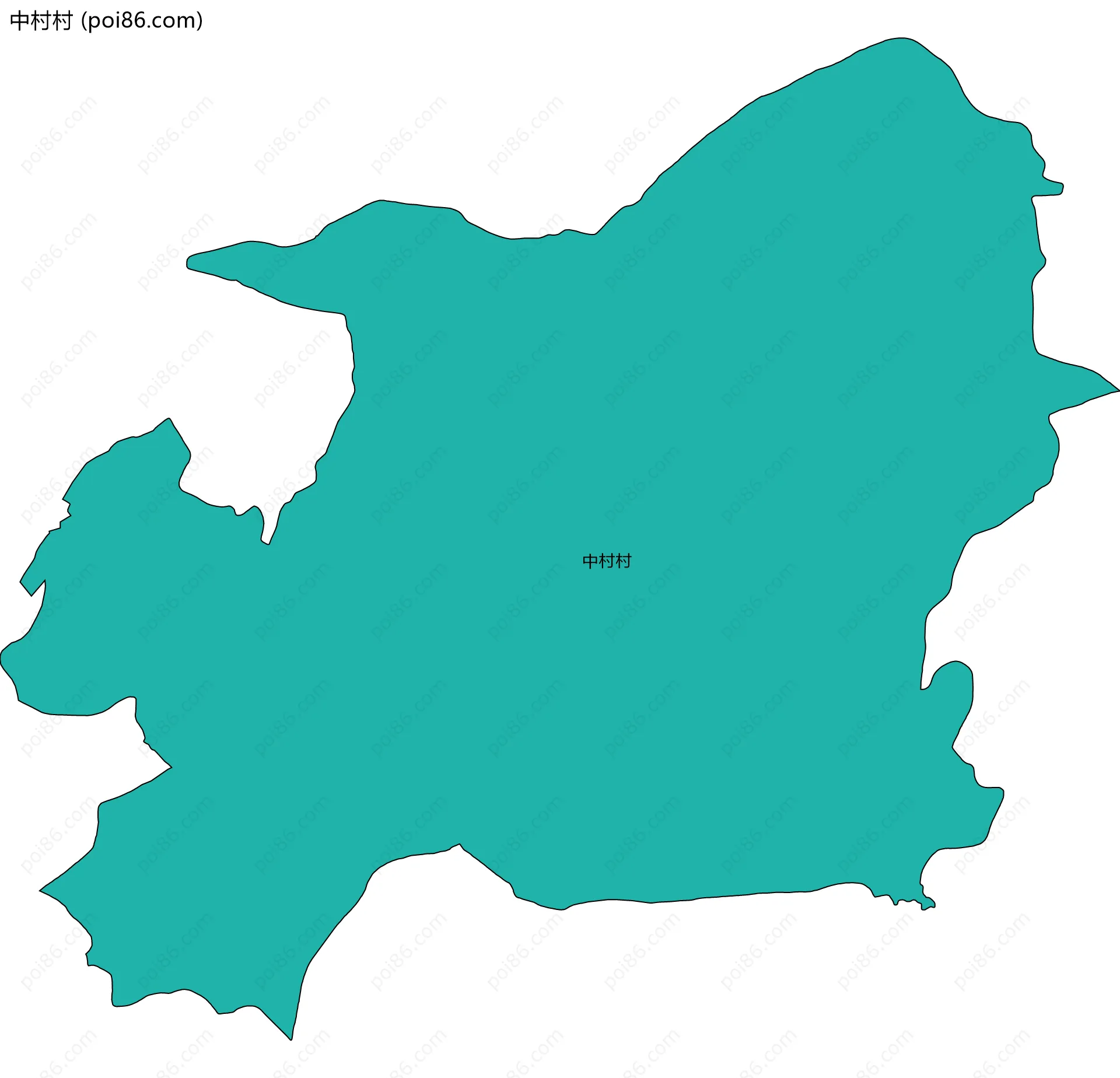 中村村边界地图