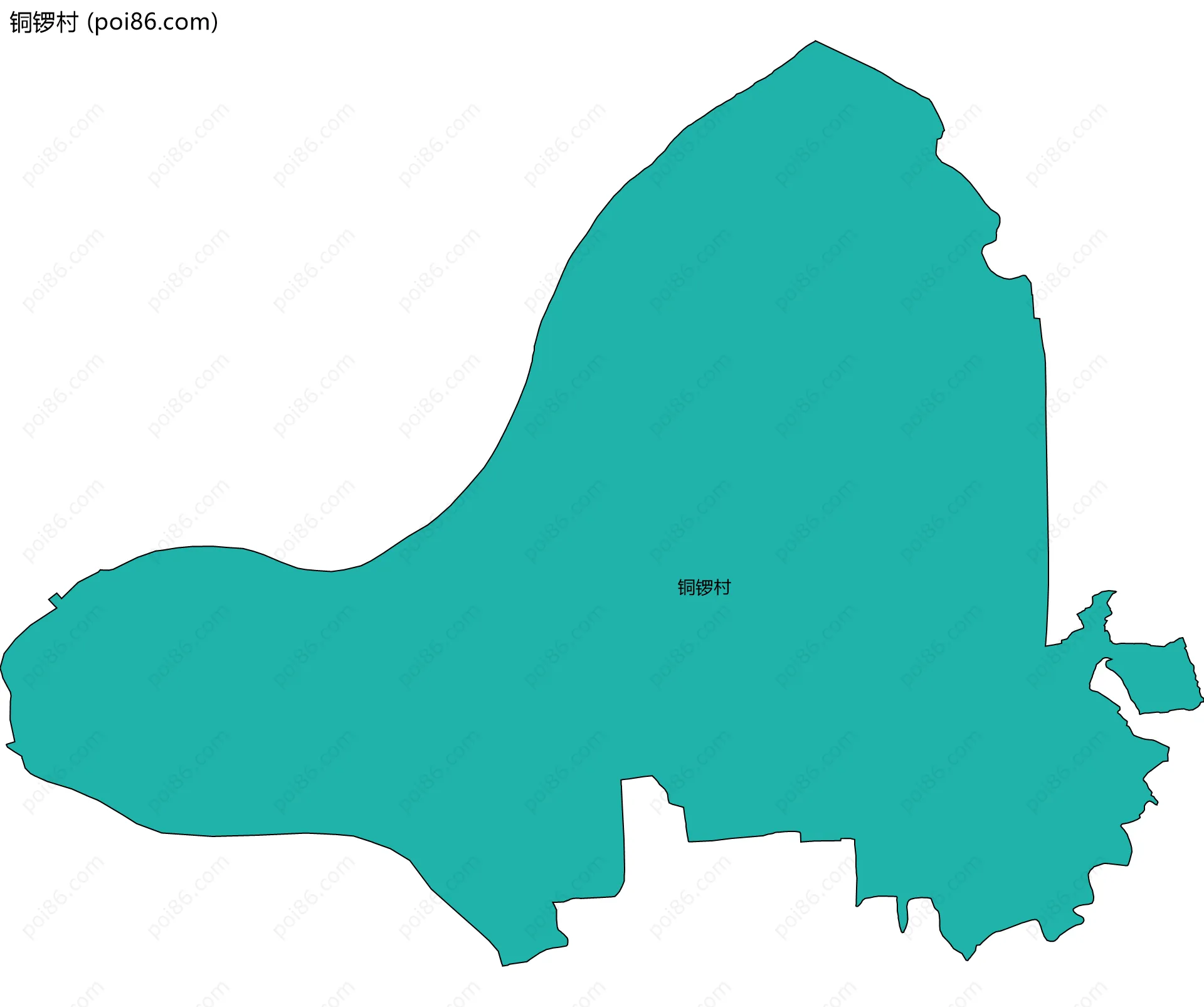 铜锣村边界地图