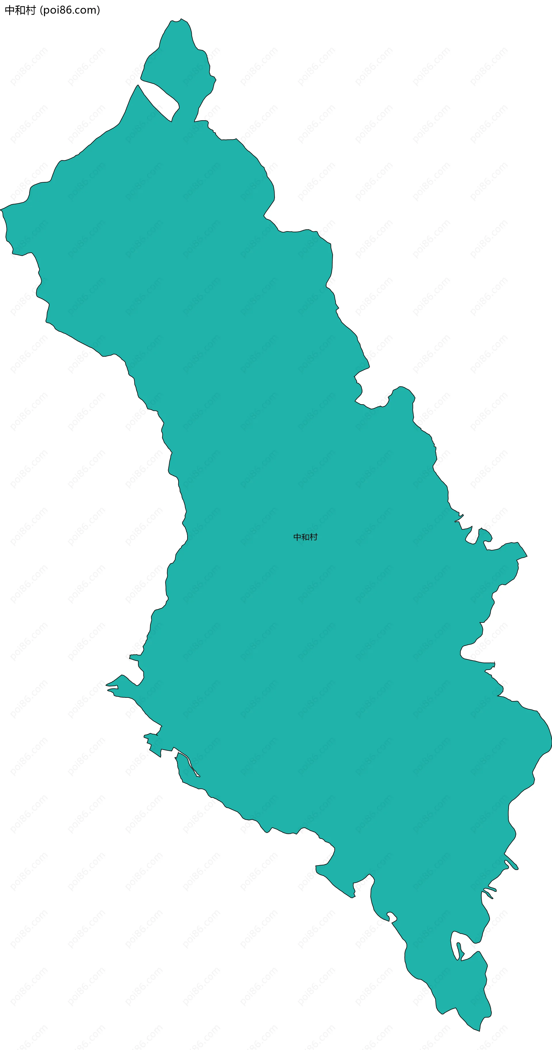 中和村边界地图