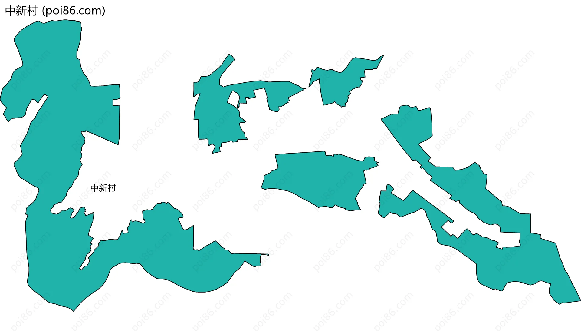 中新村边界地图