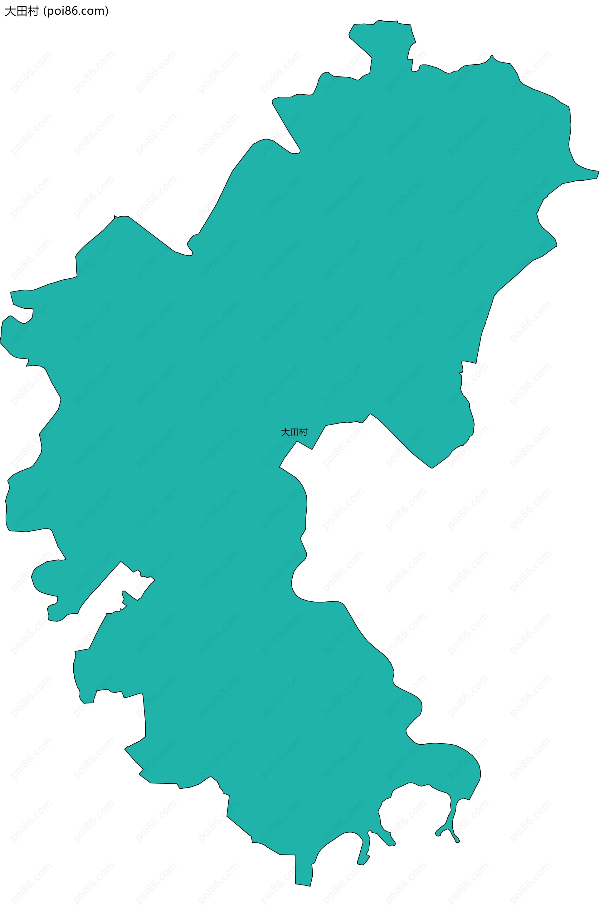 大田村边界地图