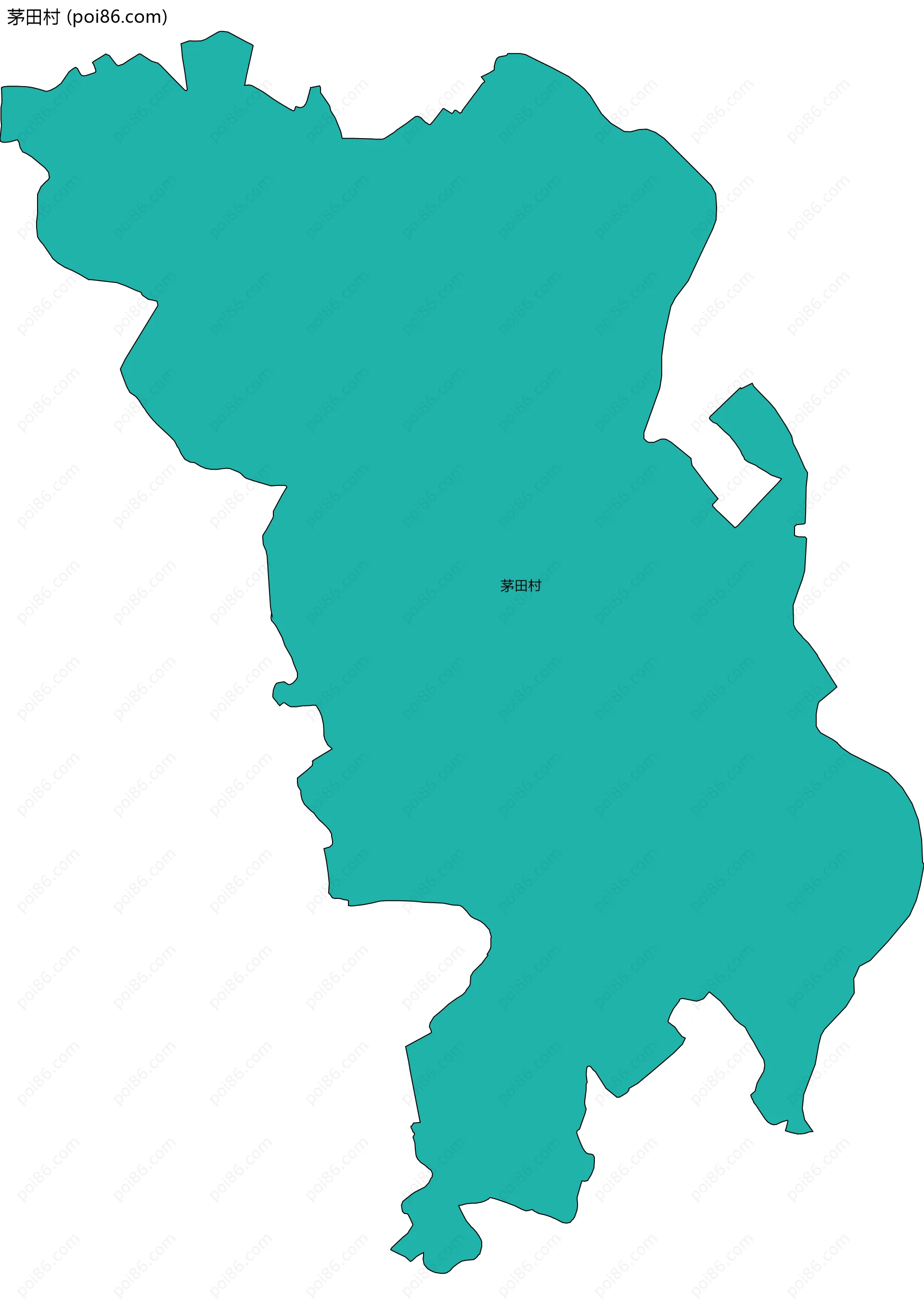 茅田村边界地图