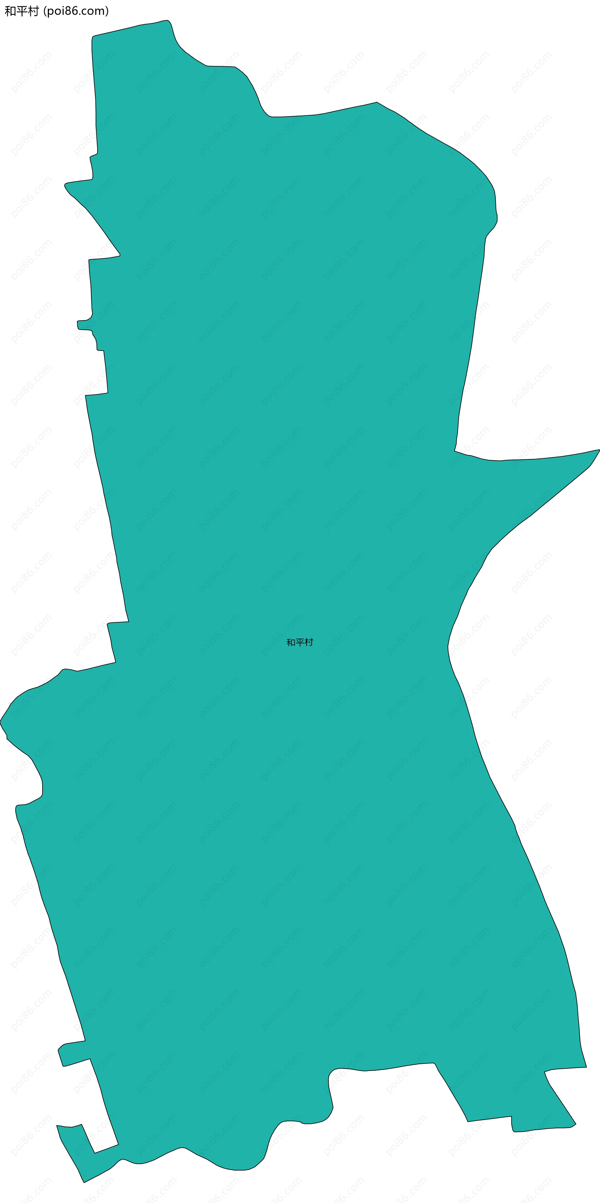 和平村边界地图