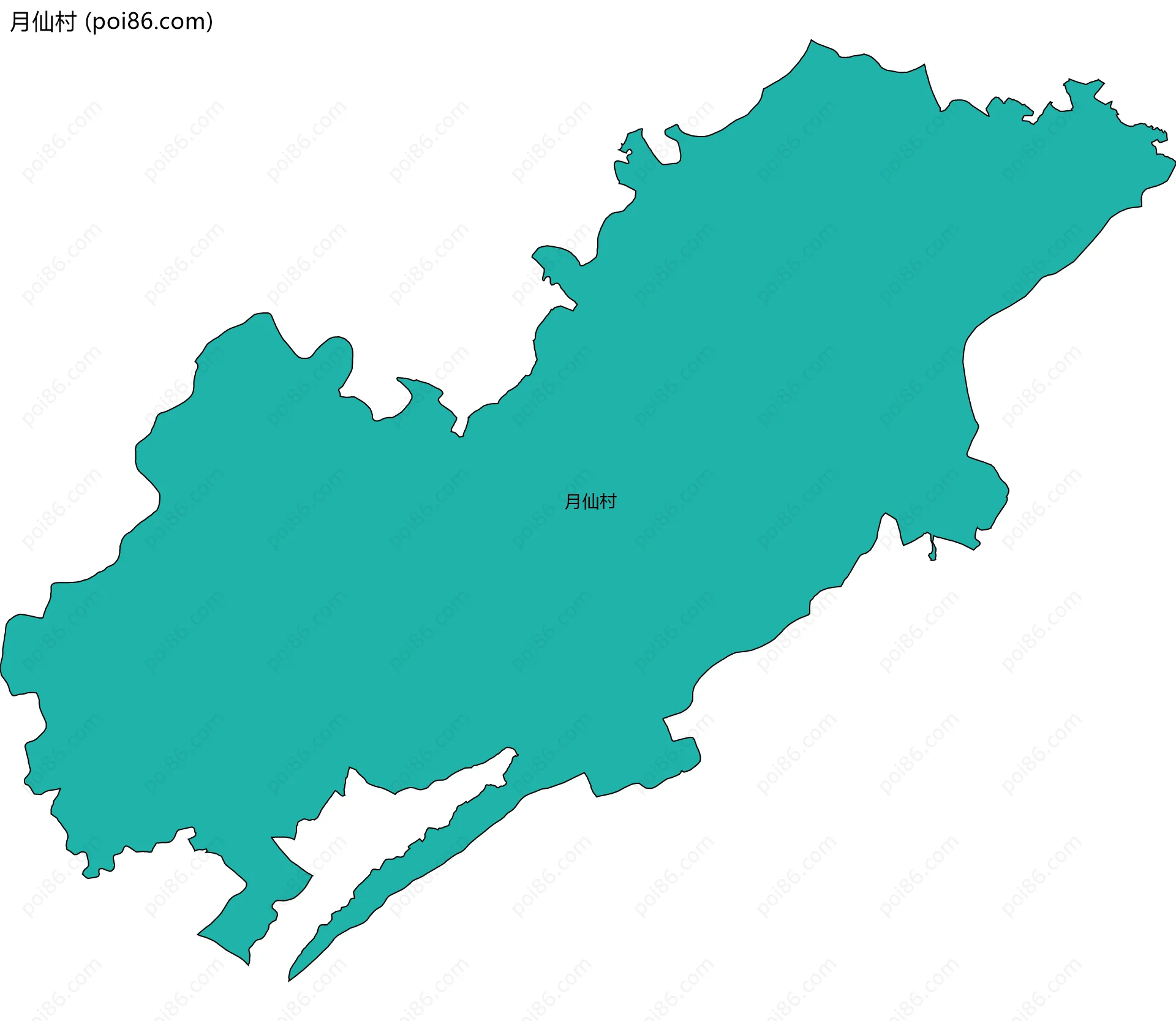 月仙村边界地图