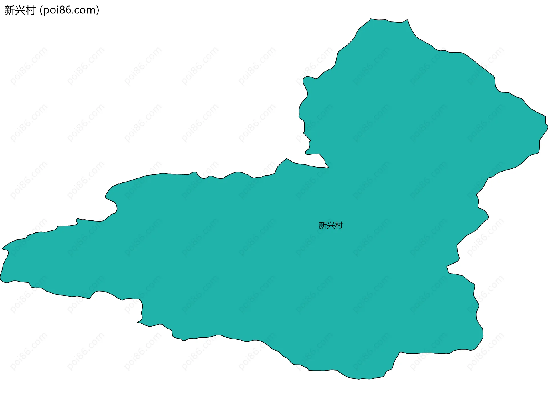 新兴村边界地图