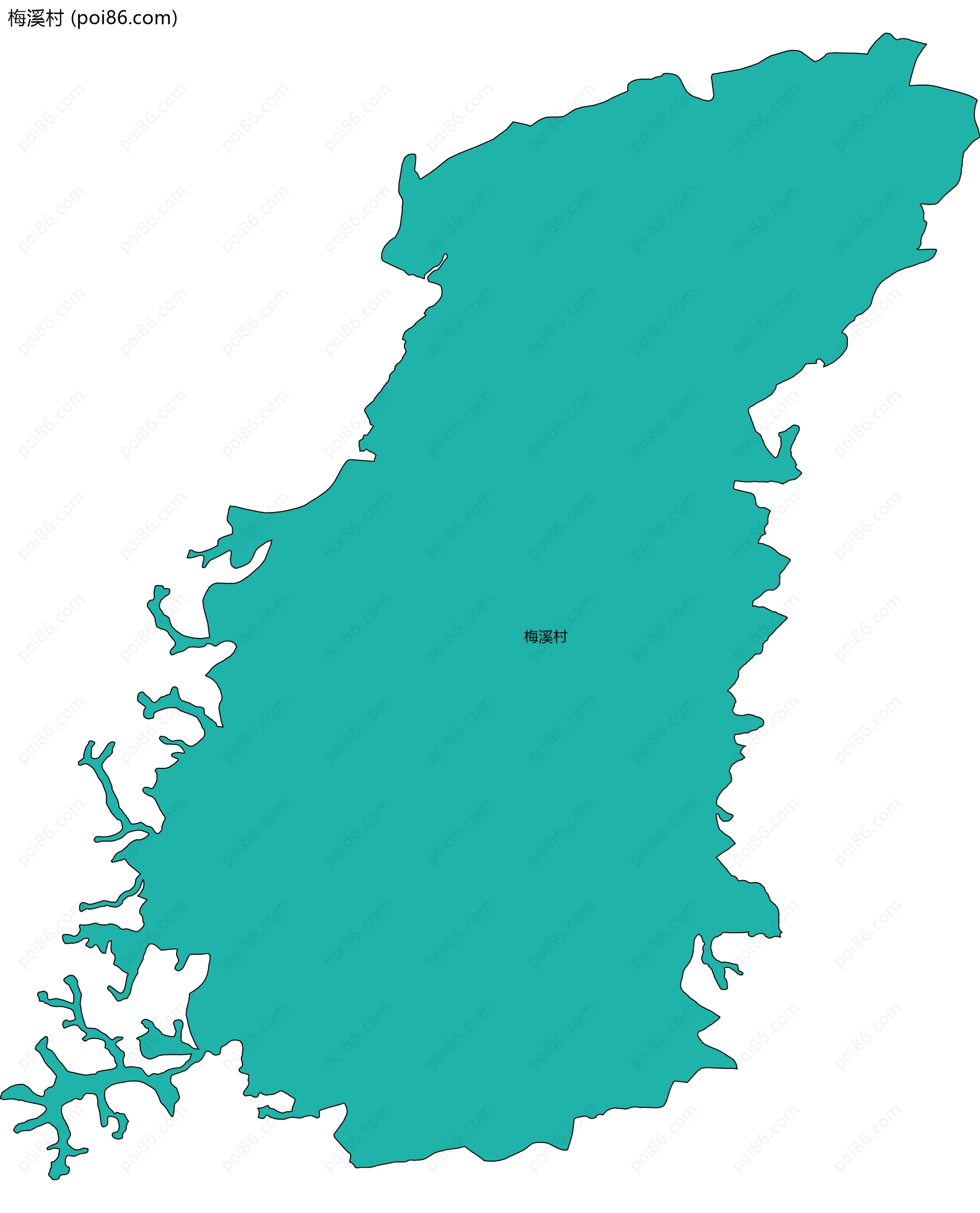 梅溪村边界地图