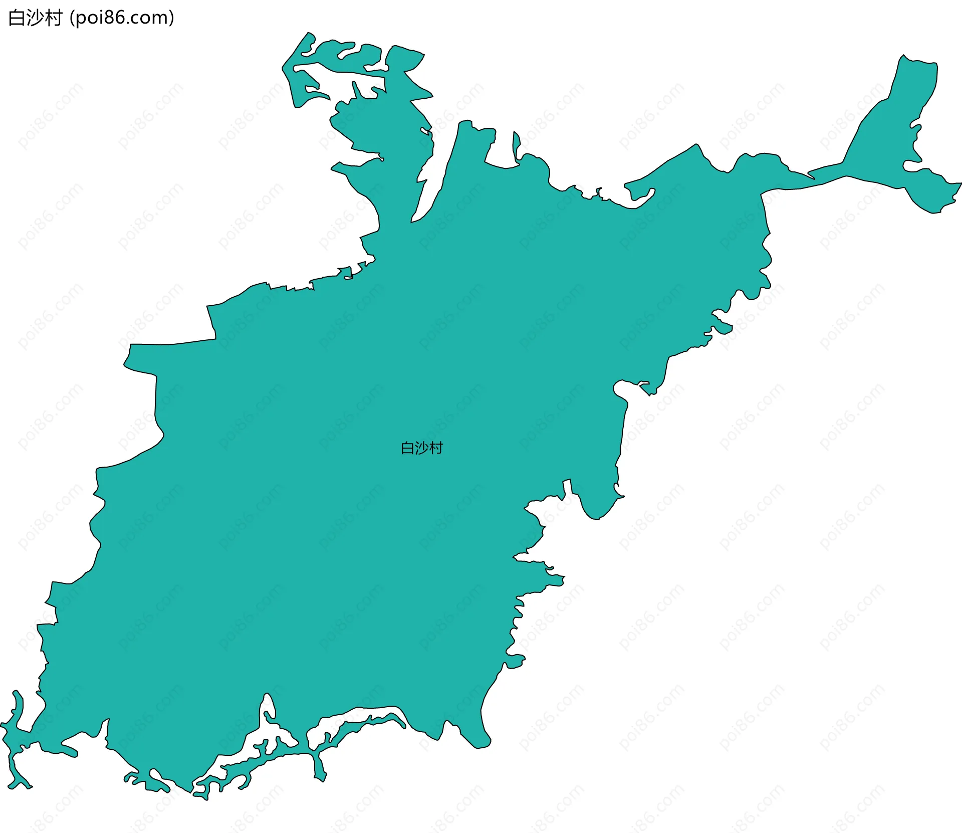 白沙村边界地图