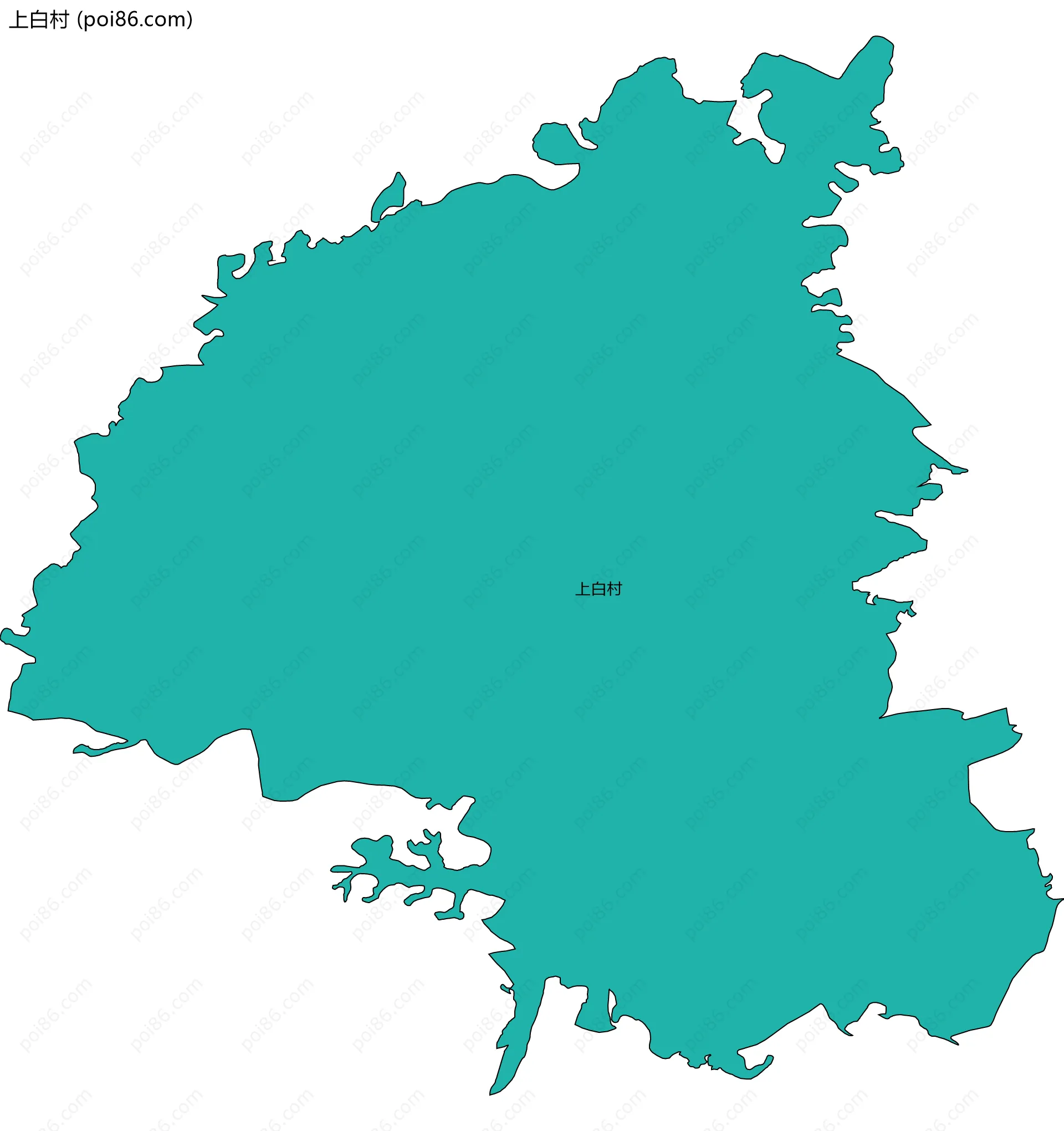 上白村边界地图