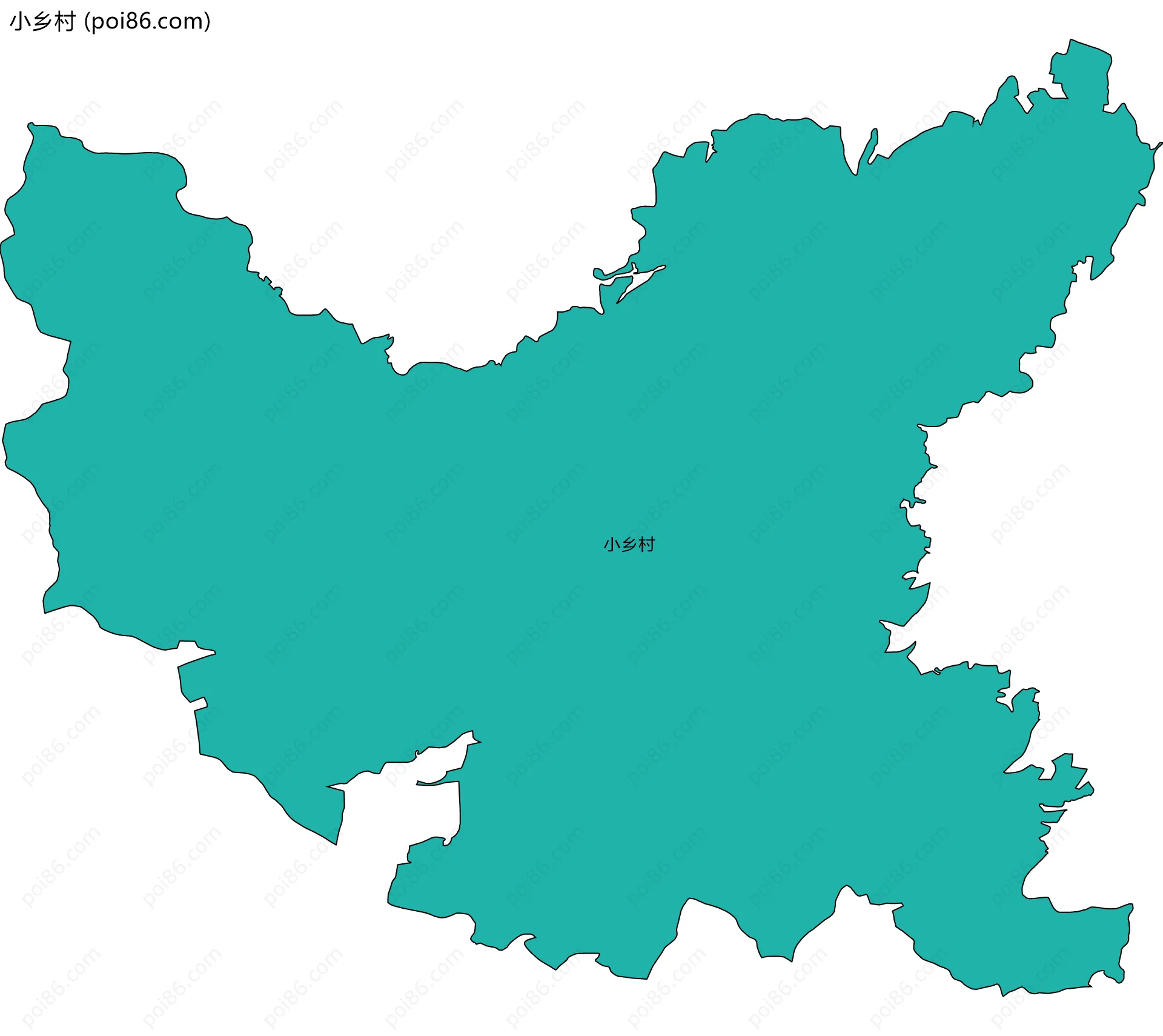 小乡村边界地图