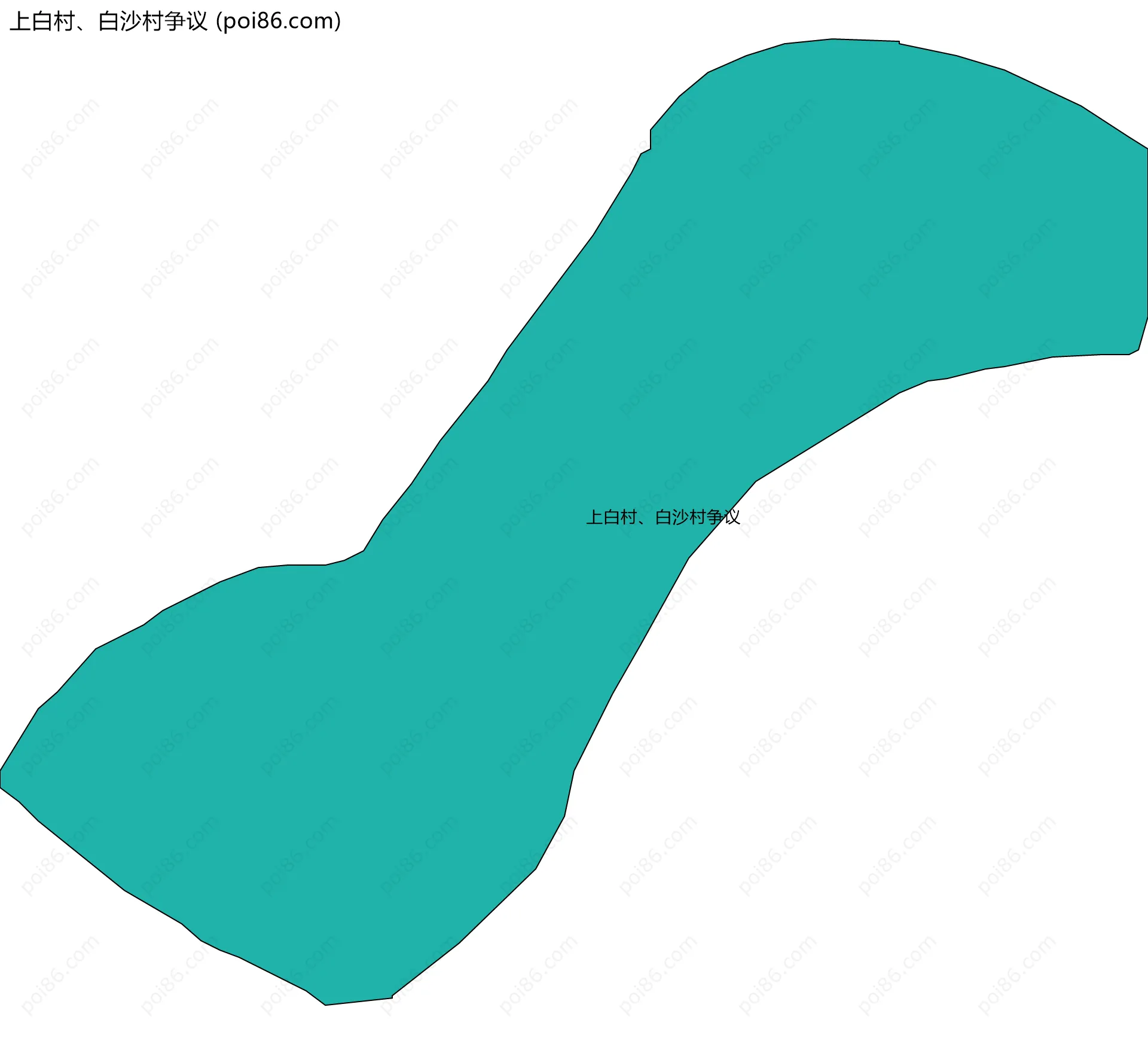 上白村、白沙村争议边界地图