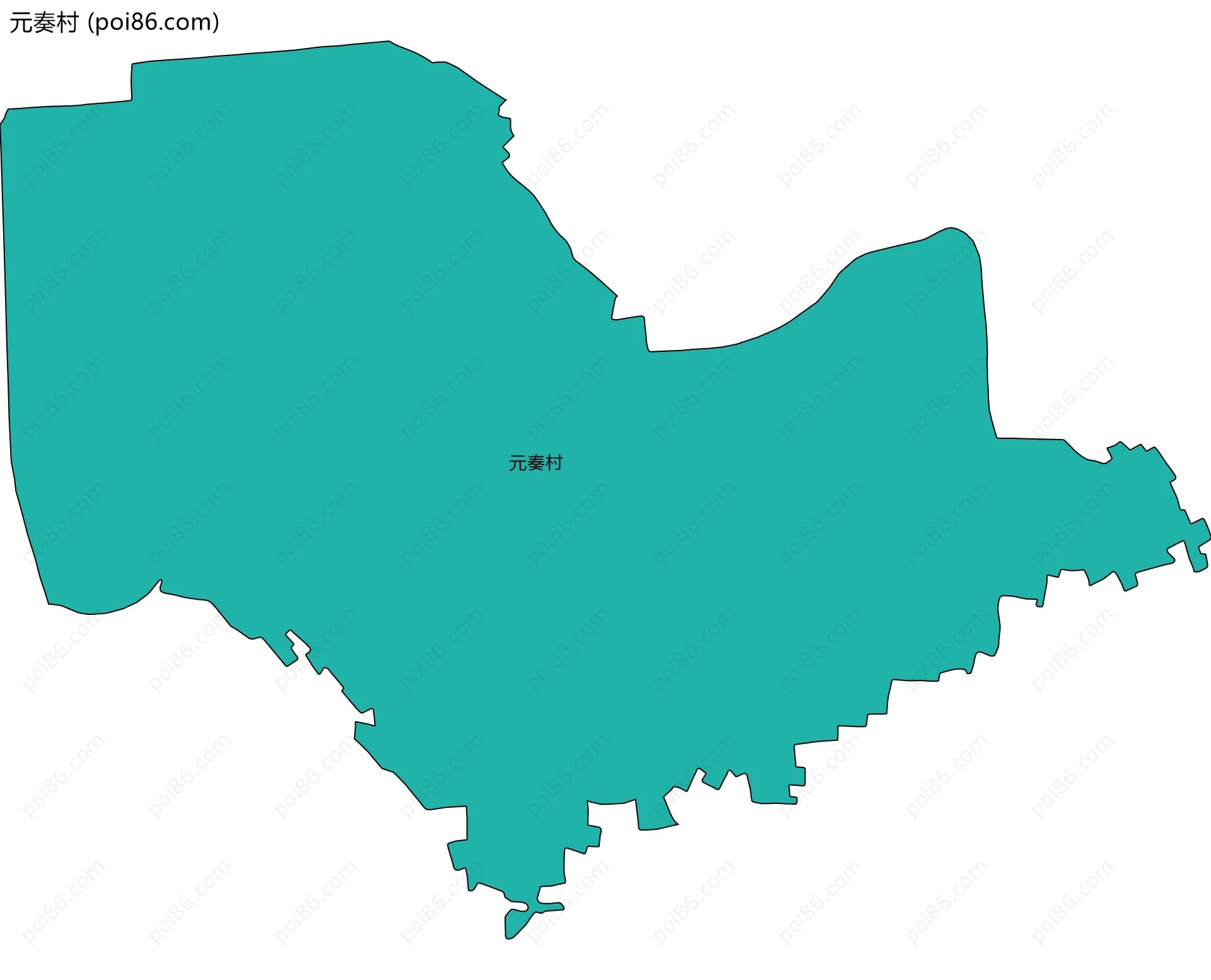 元奏村边界地图