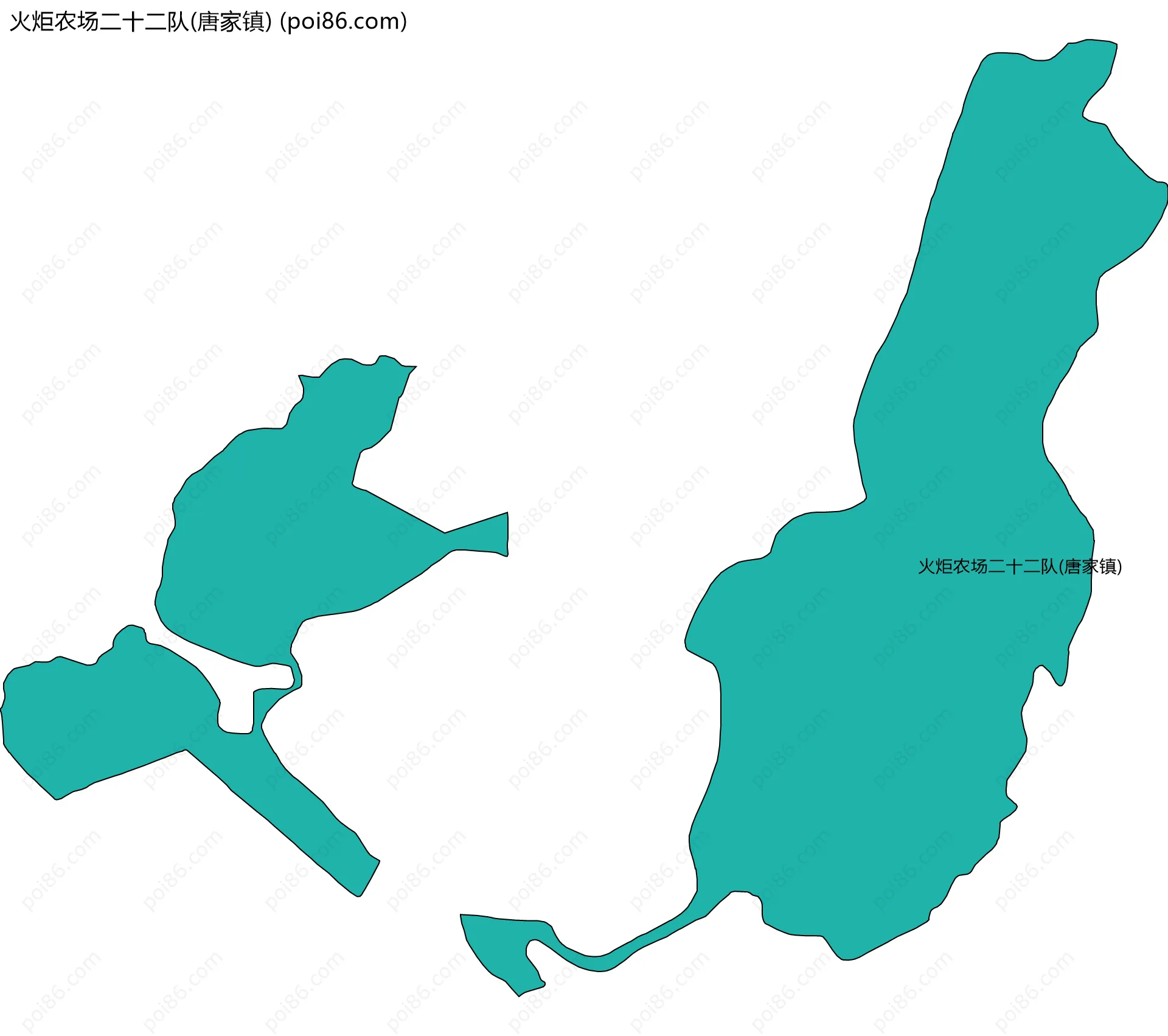 火炬农场二十二队(唐家镇)边界地图