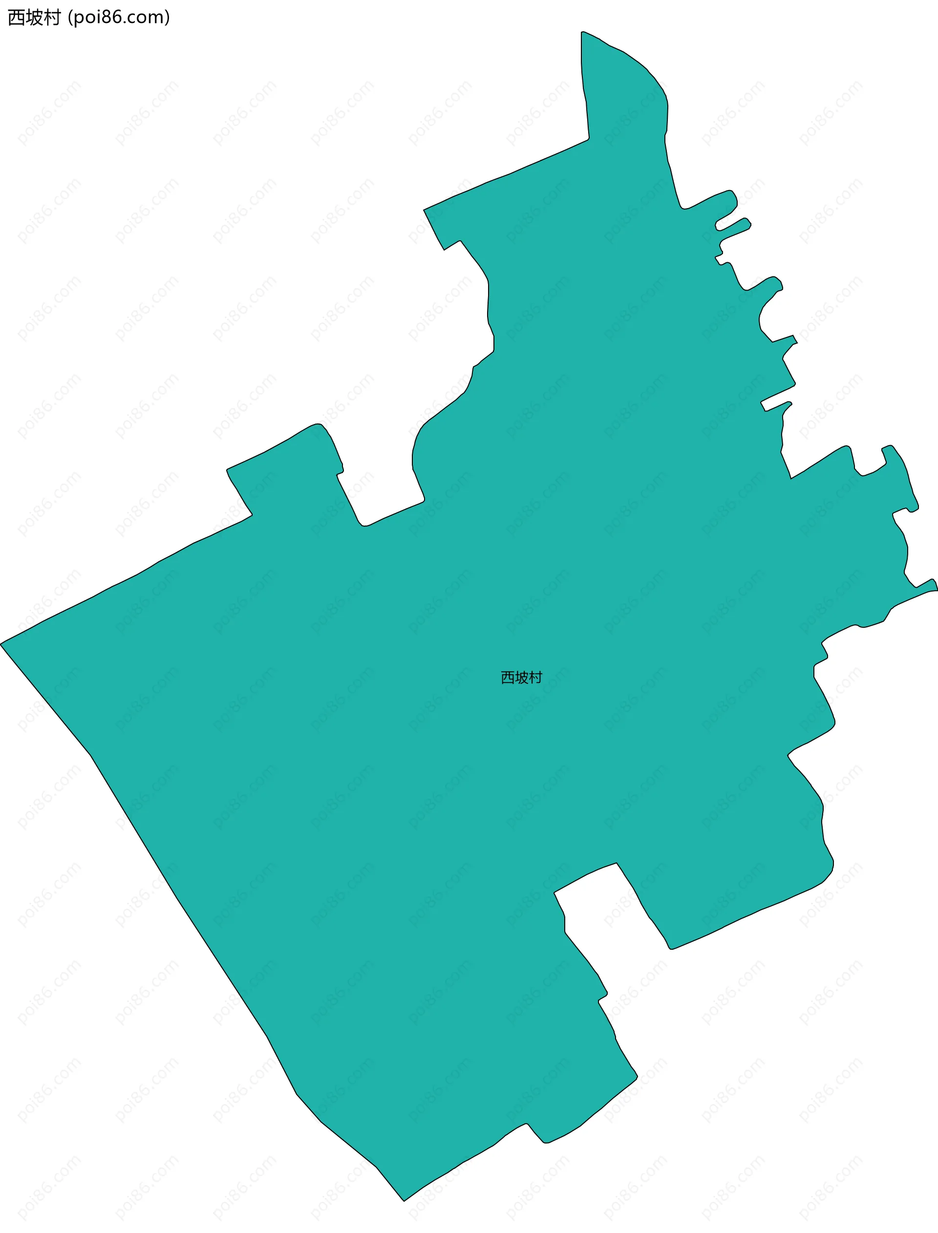 西坡村边界地图