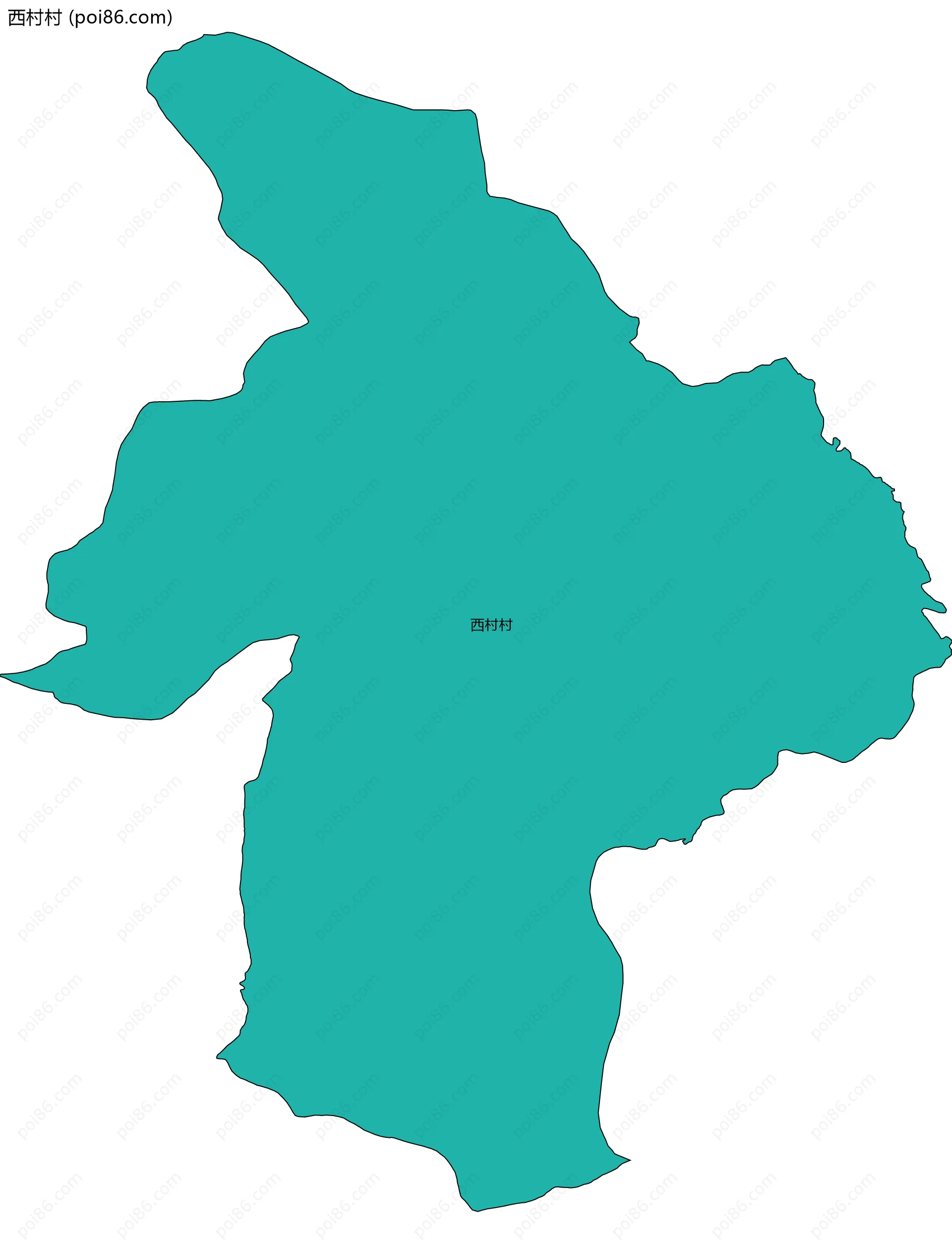 西村村边界地图