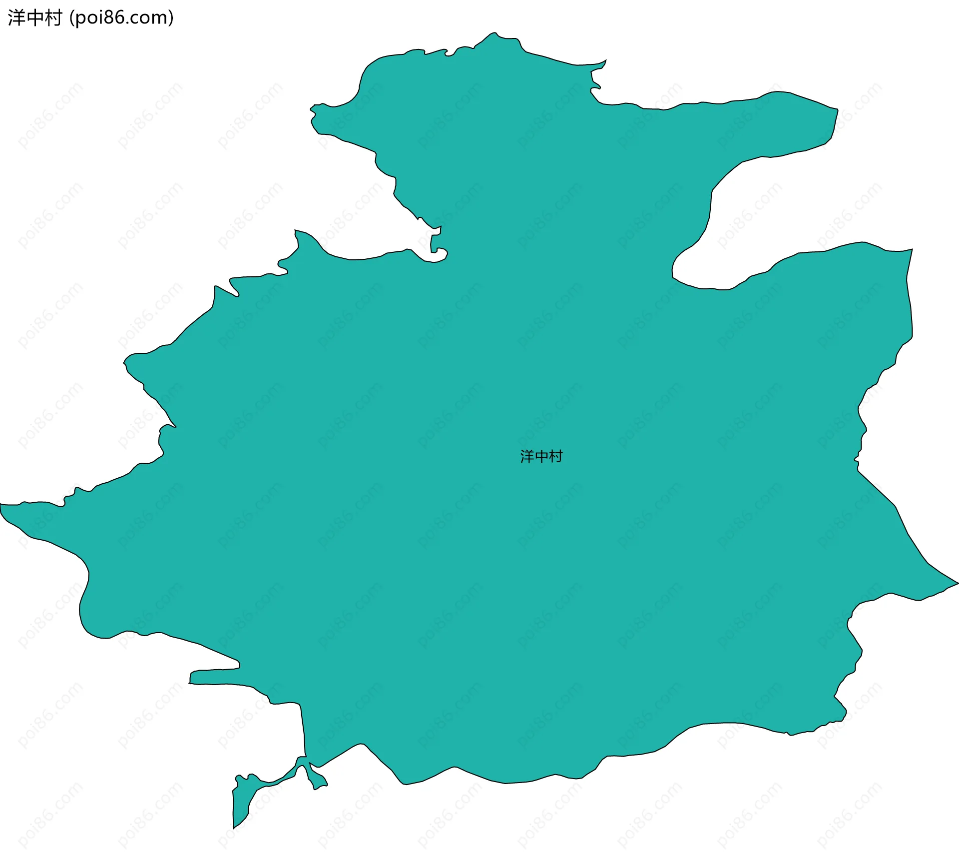 洋中村边界地图