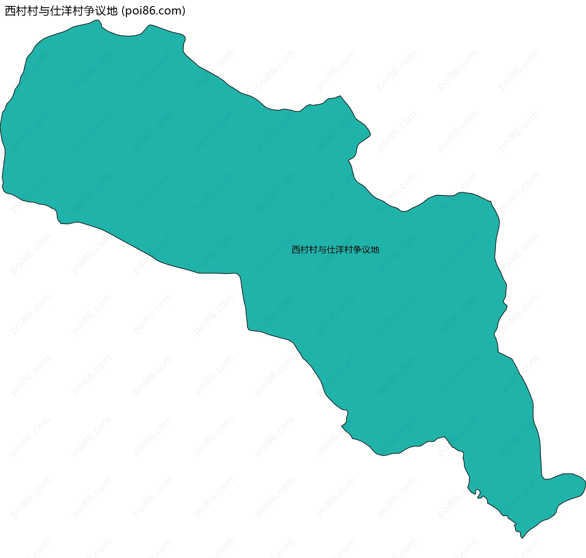 西村村与仕洋村争议地边界地图
