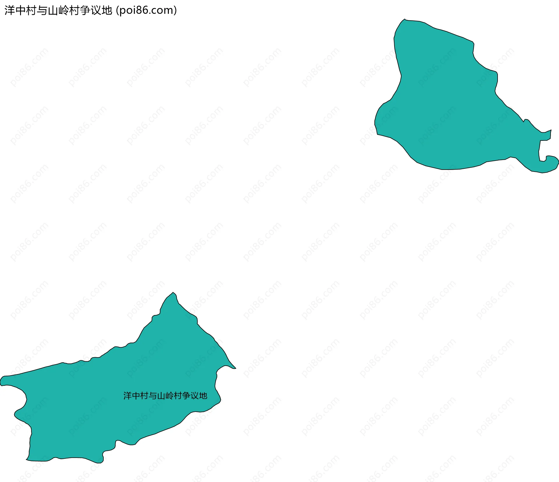 洋中村与山岭村争议地边界地图