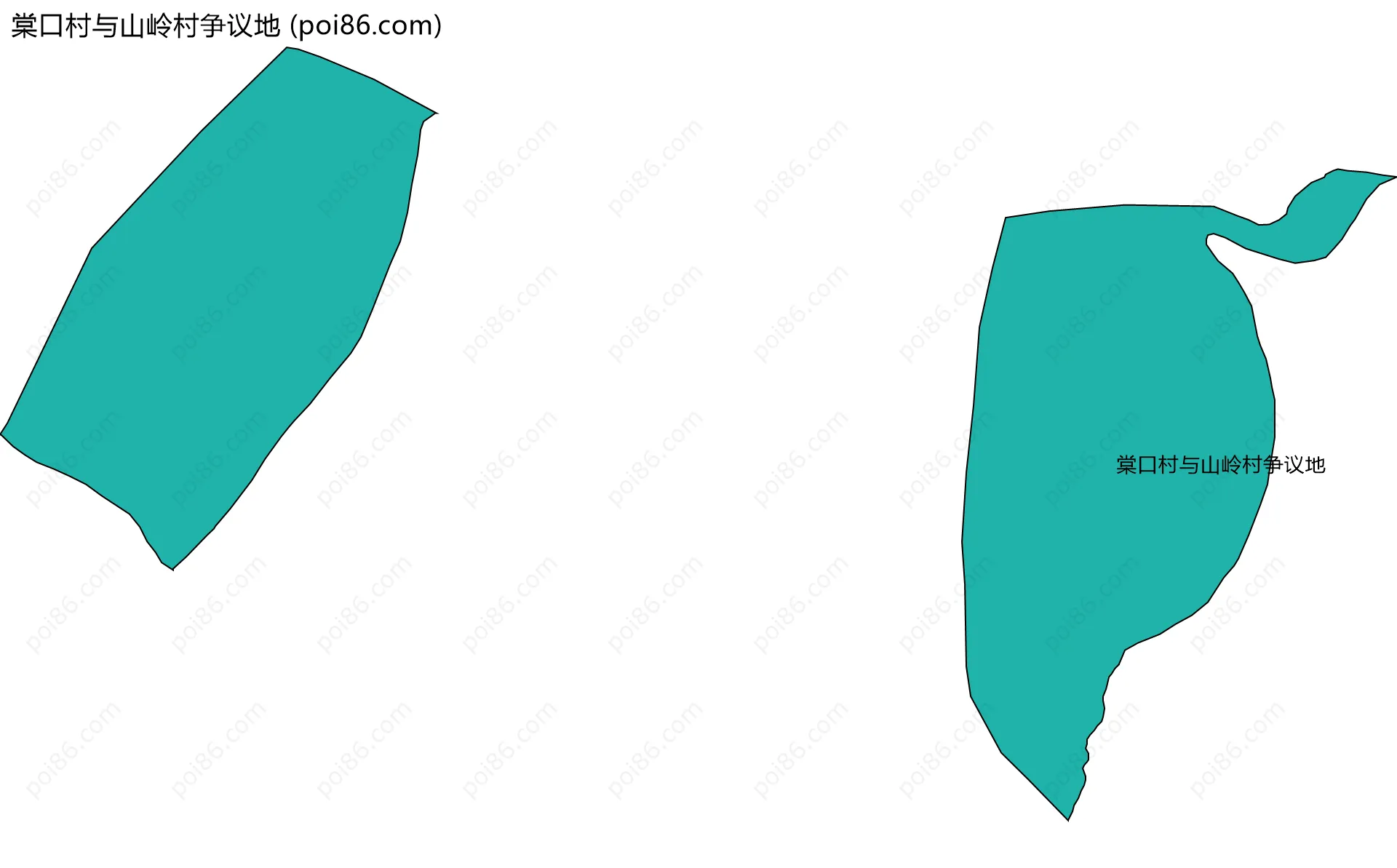 棠口村与山岭村争议地边界地图