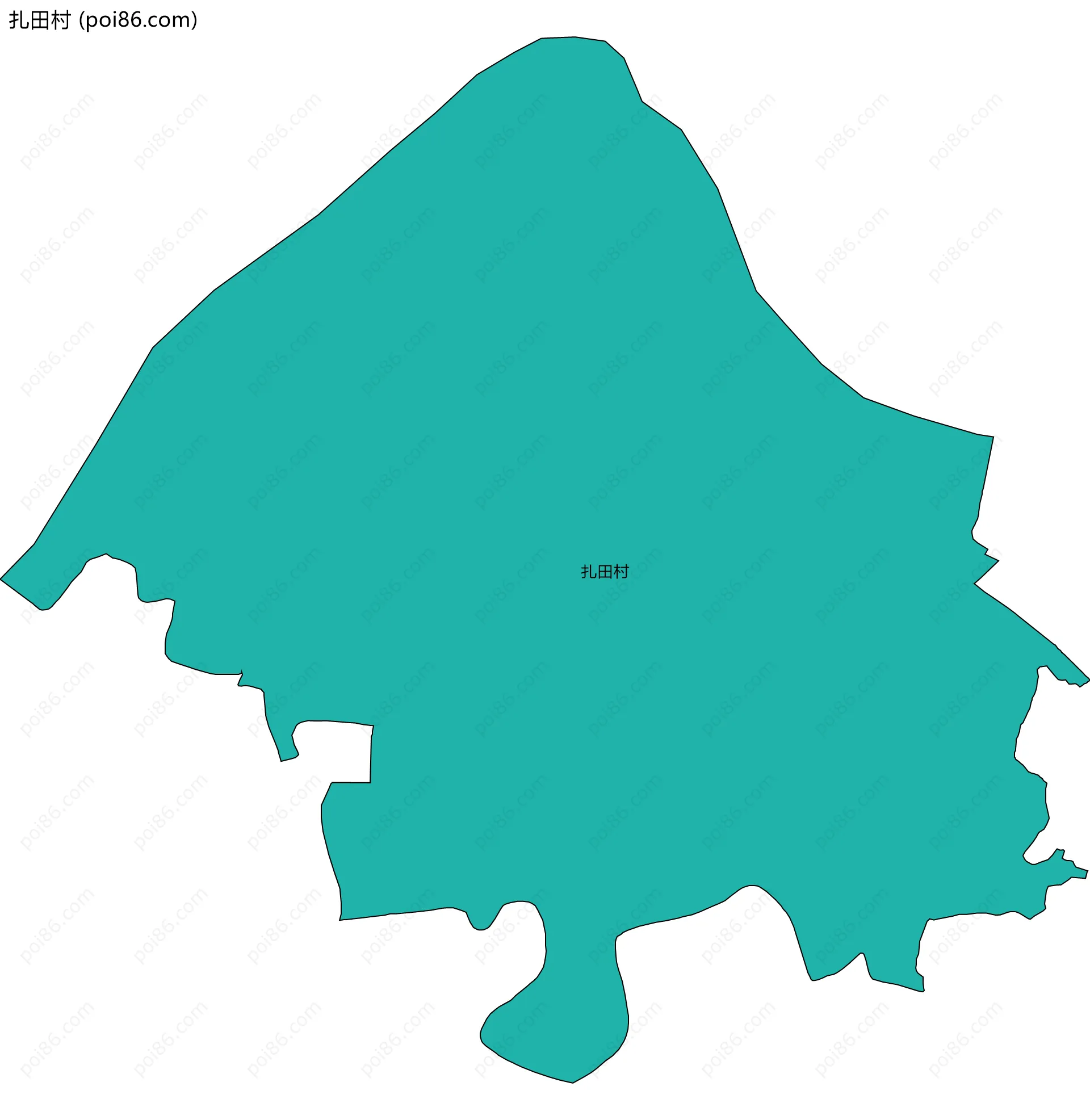 扎田村边界地图