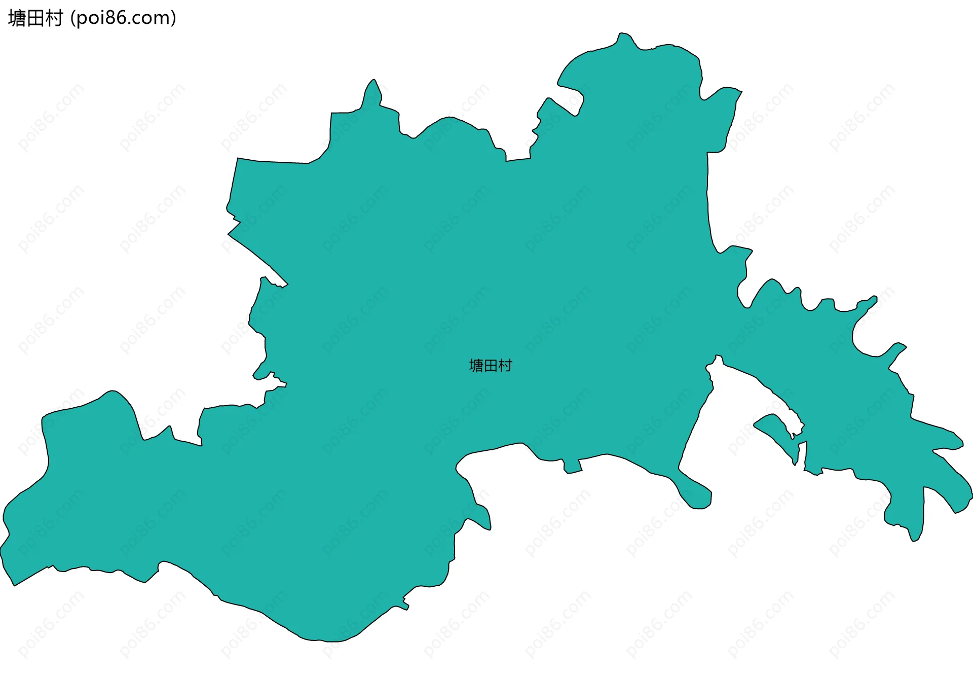 塘田村边界地图