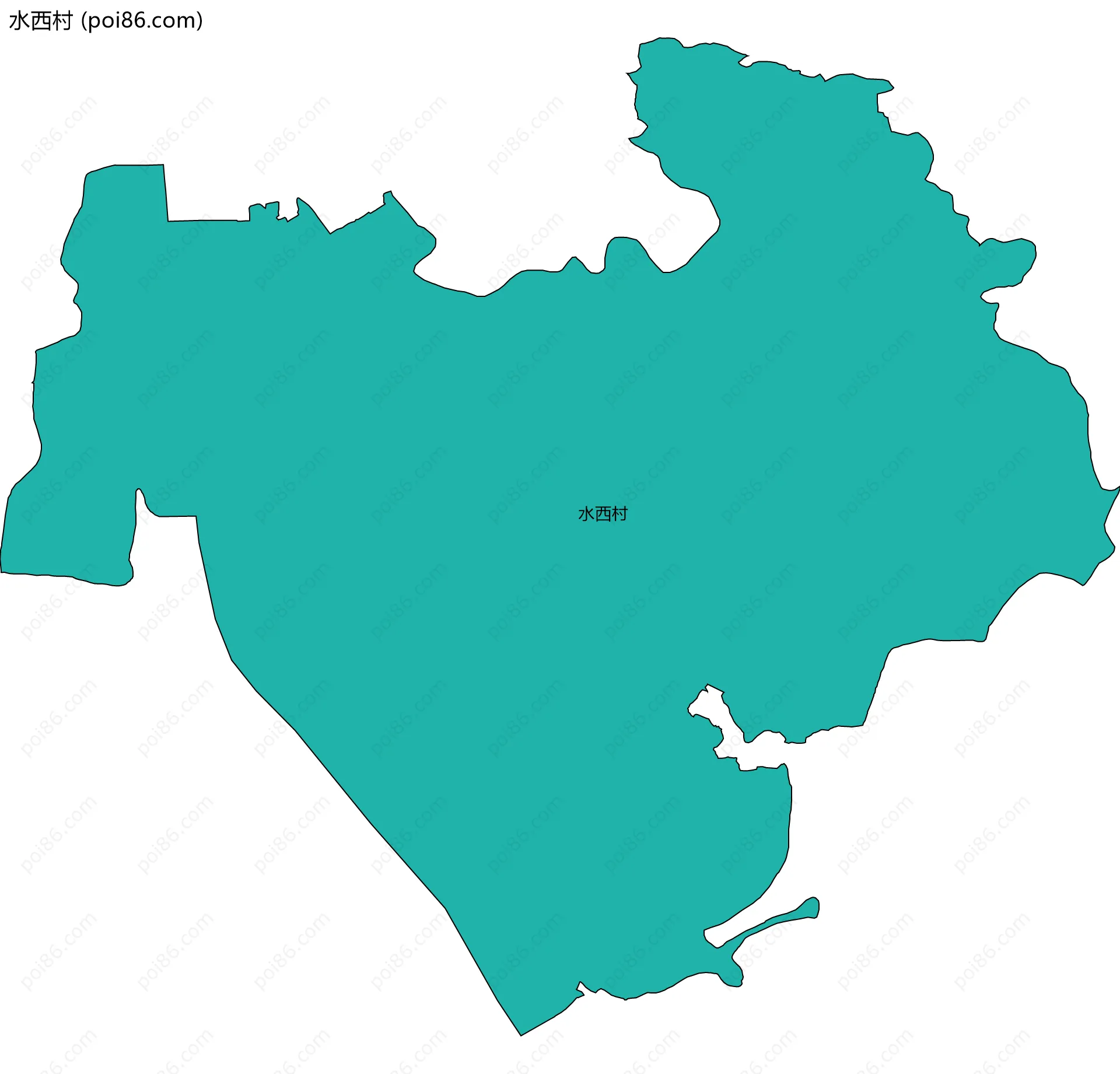 水西村边界地图