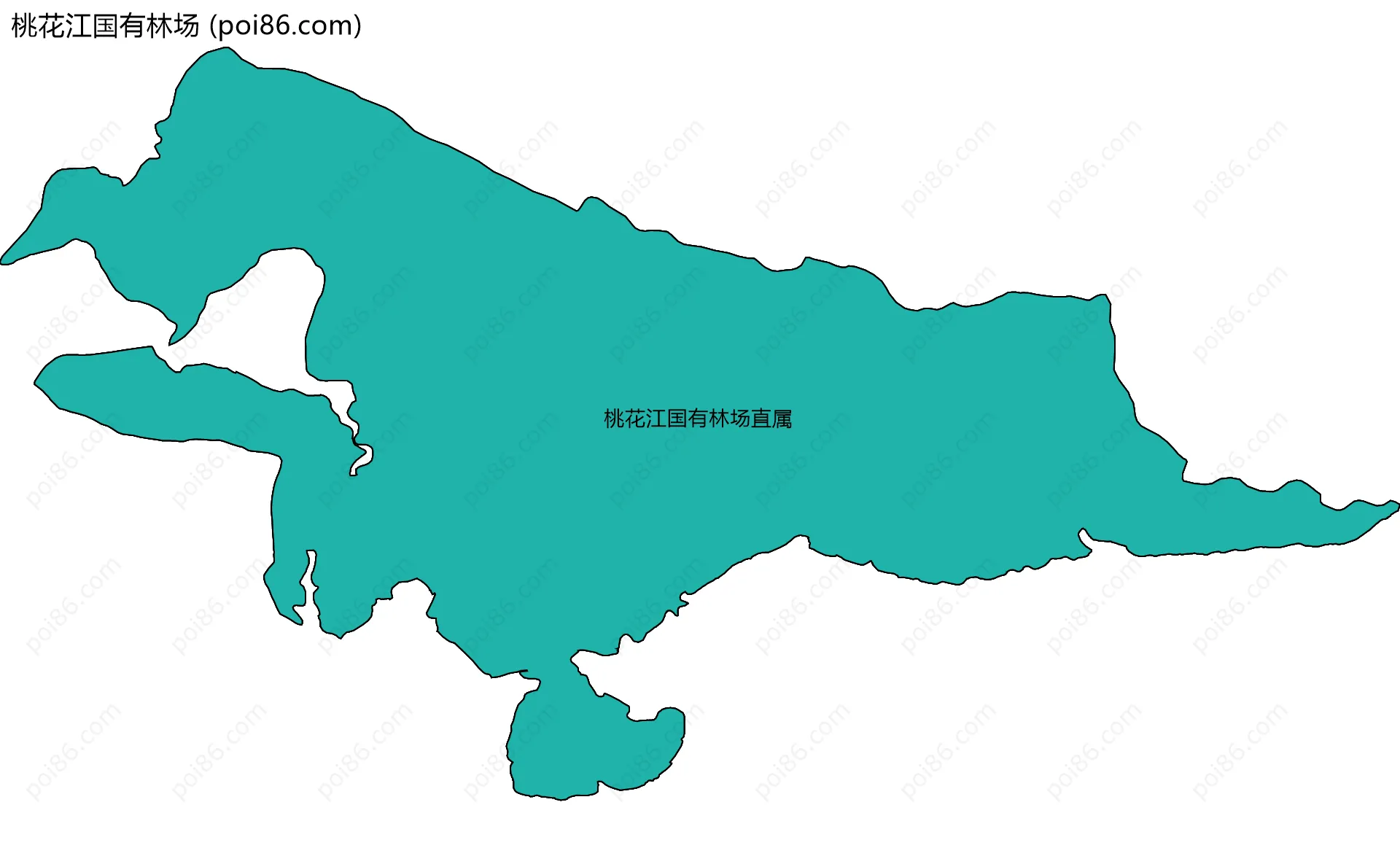 桃花江国有林场边界地图(五级行政区划)