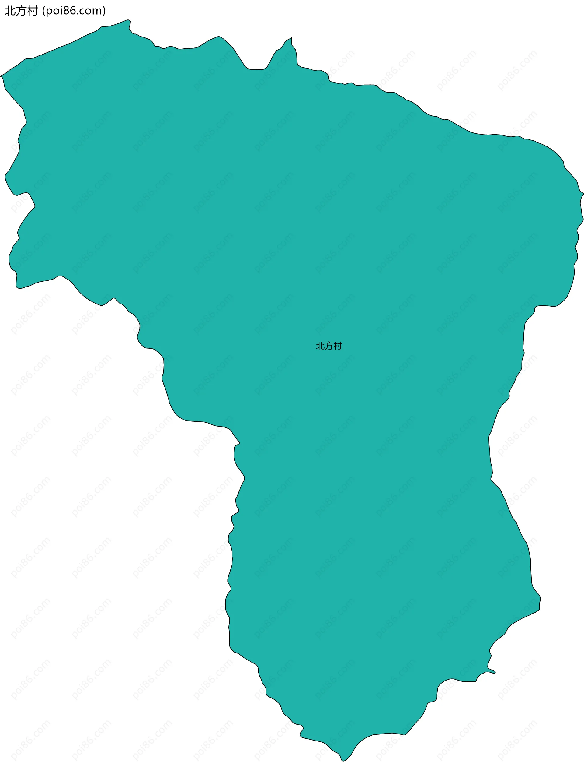 北方村边界地图