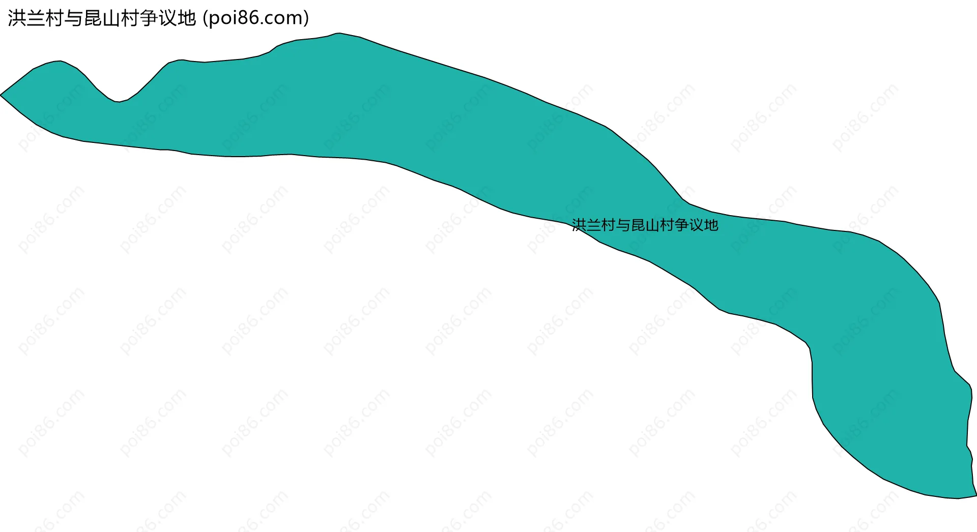 洪兰村与昆山村争议地边界地图