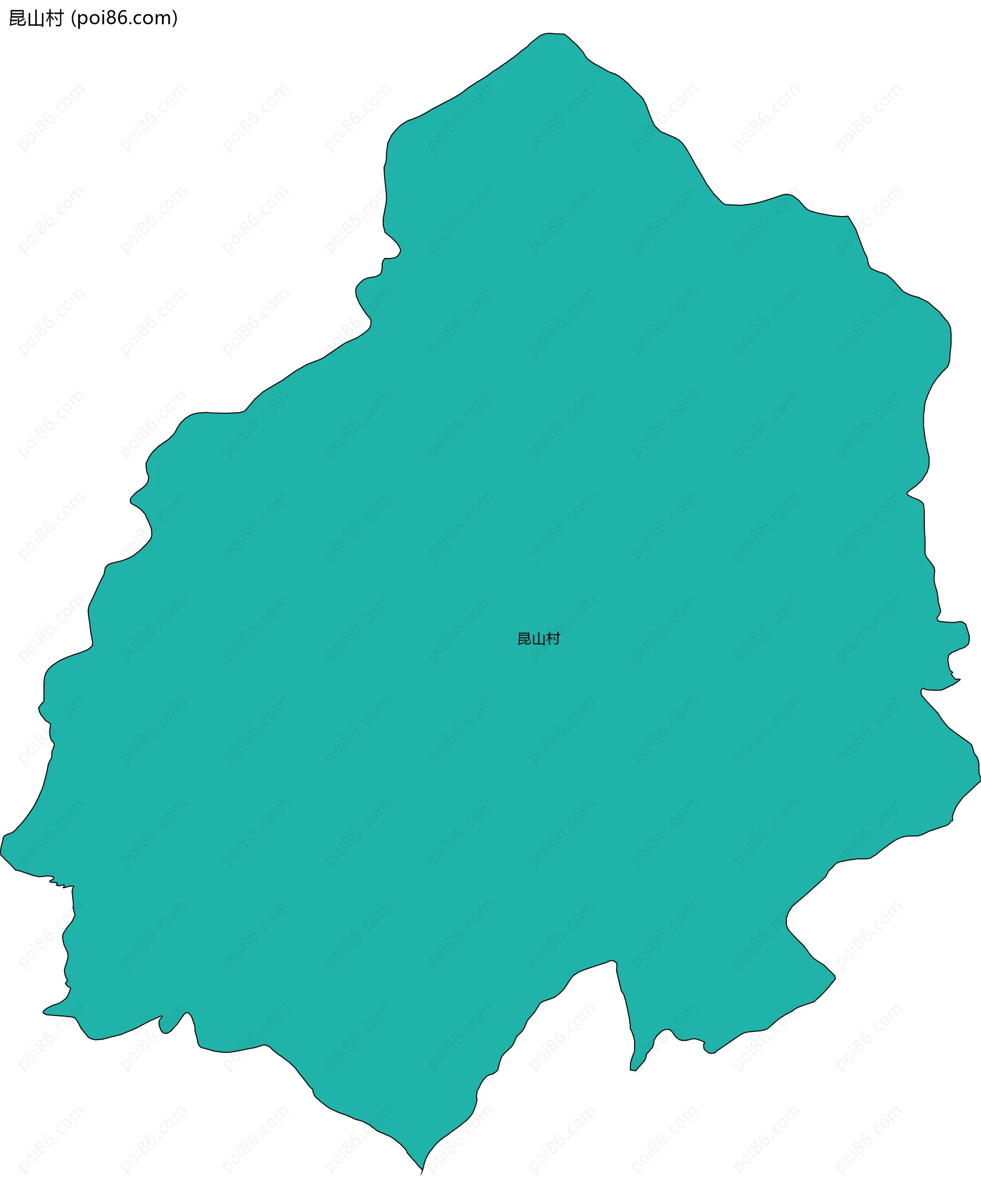 昆山村边界地图