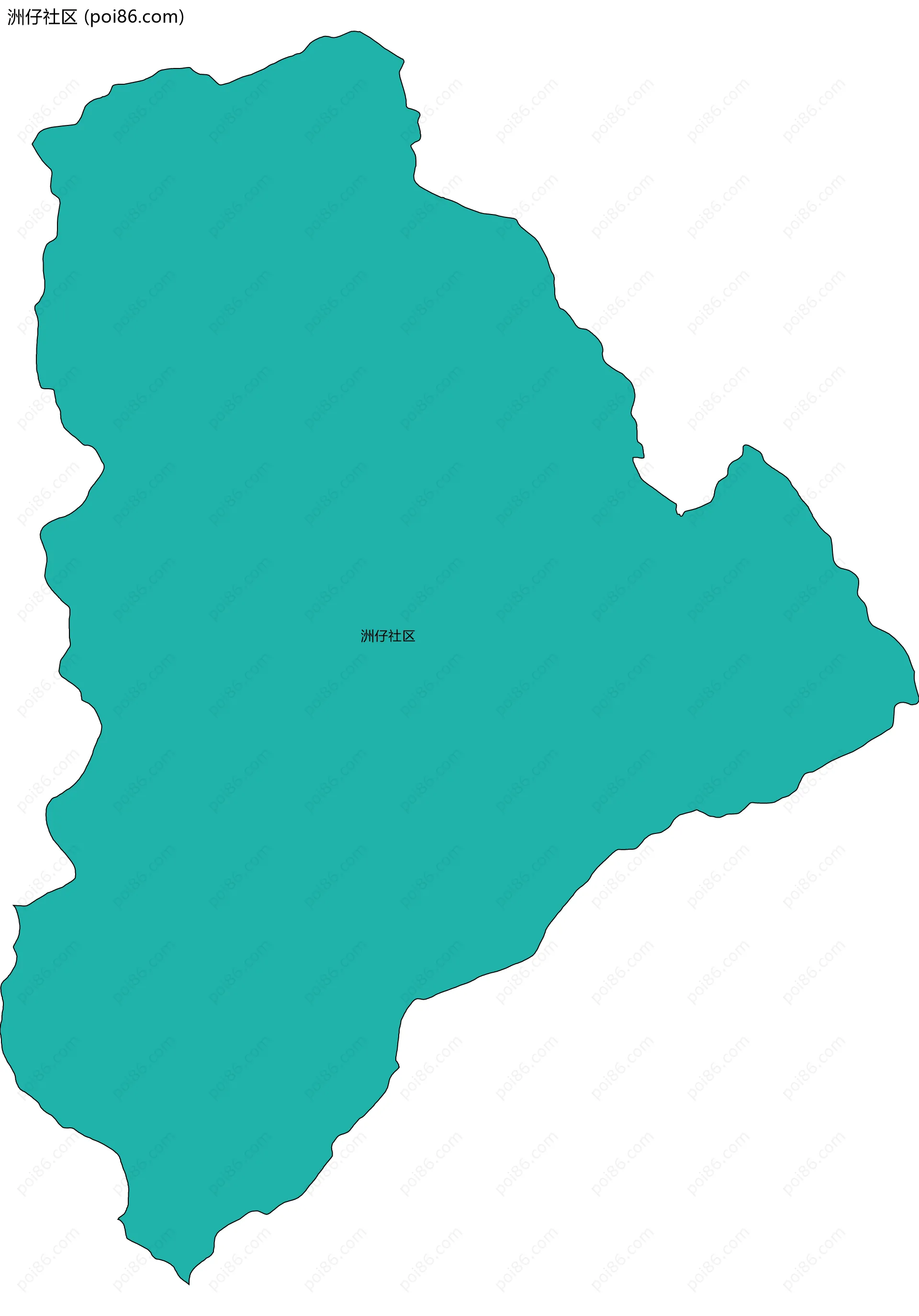 洲仔社区边界地图