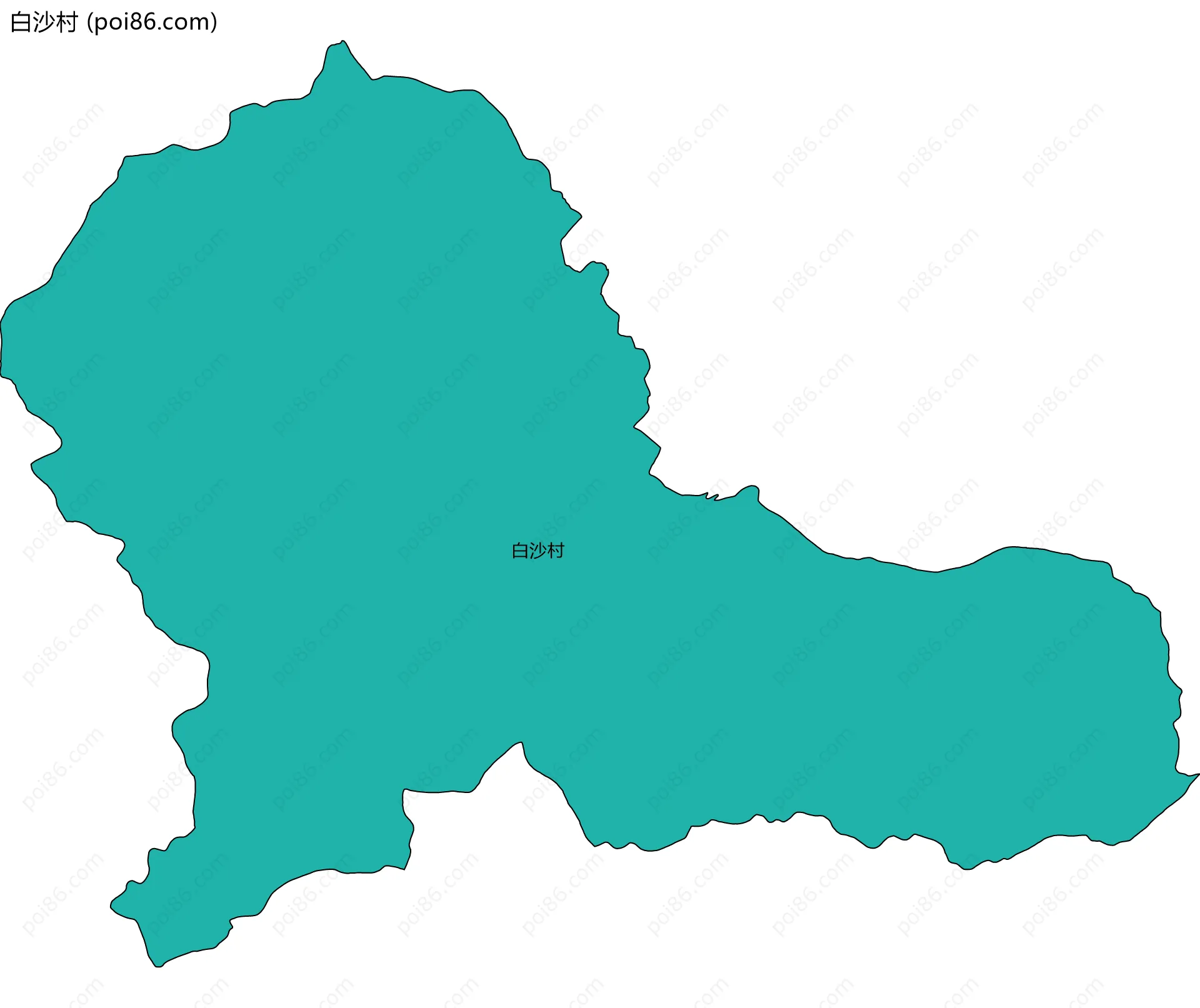 白沙村边界地图
