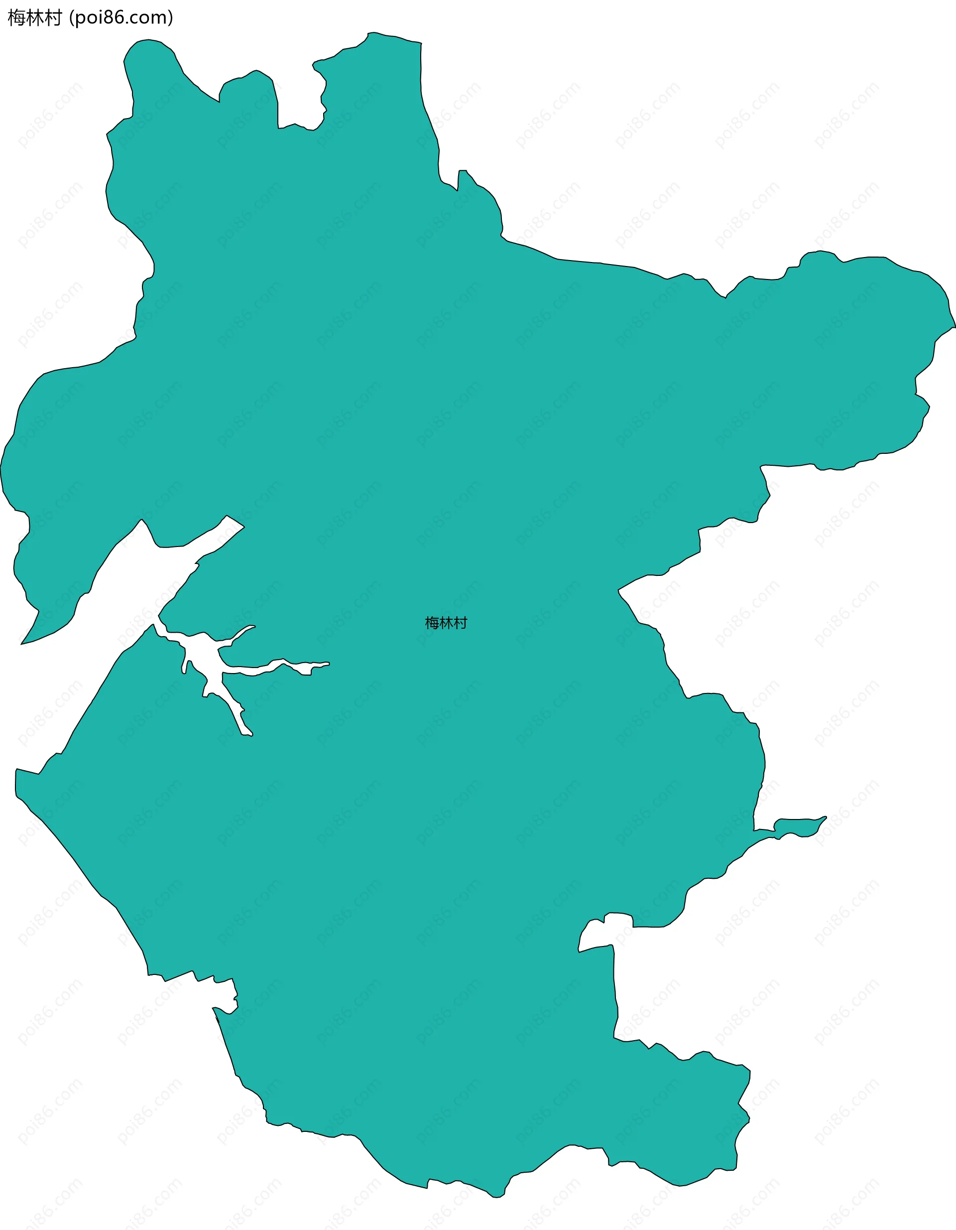 梅林村边界地图