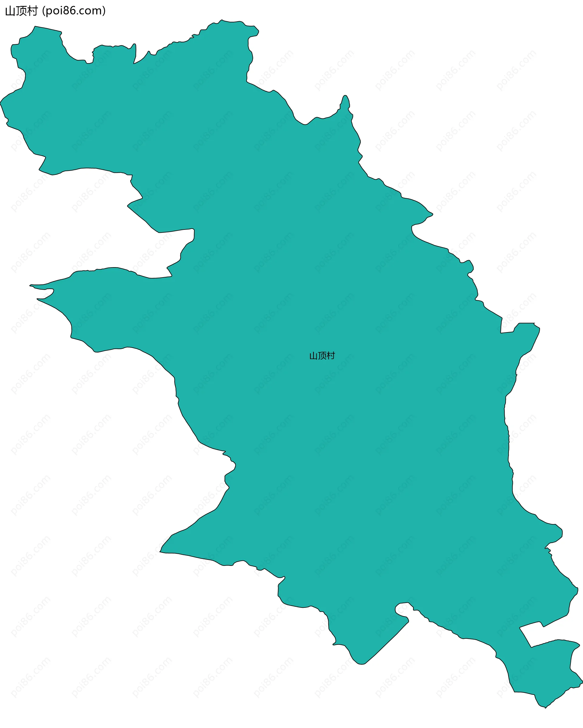 山顶村边界地图
