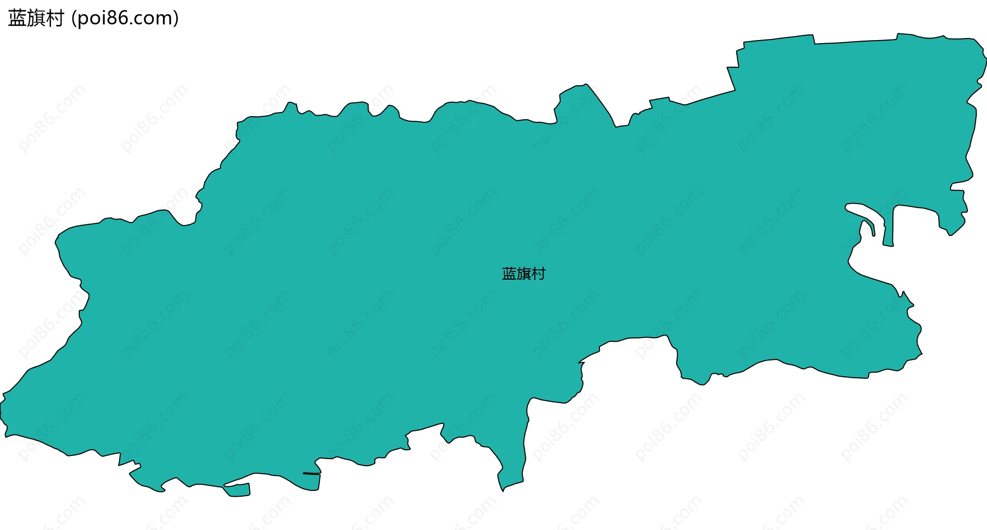 蓝旗村边界地图