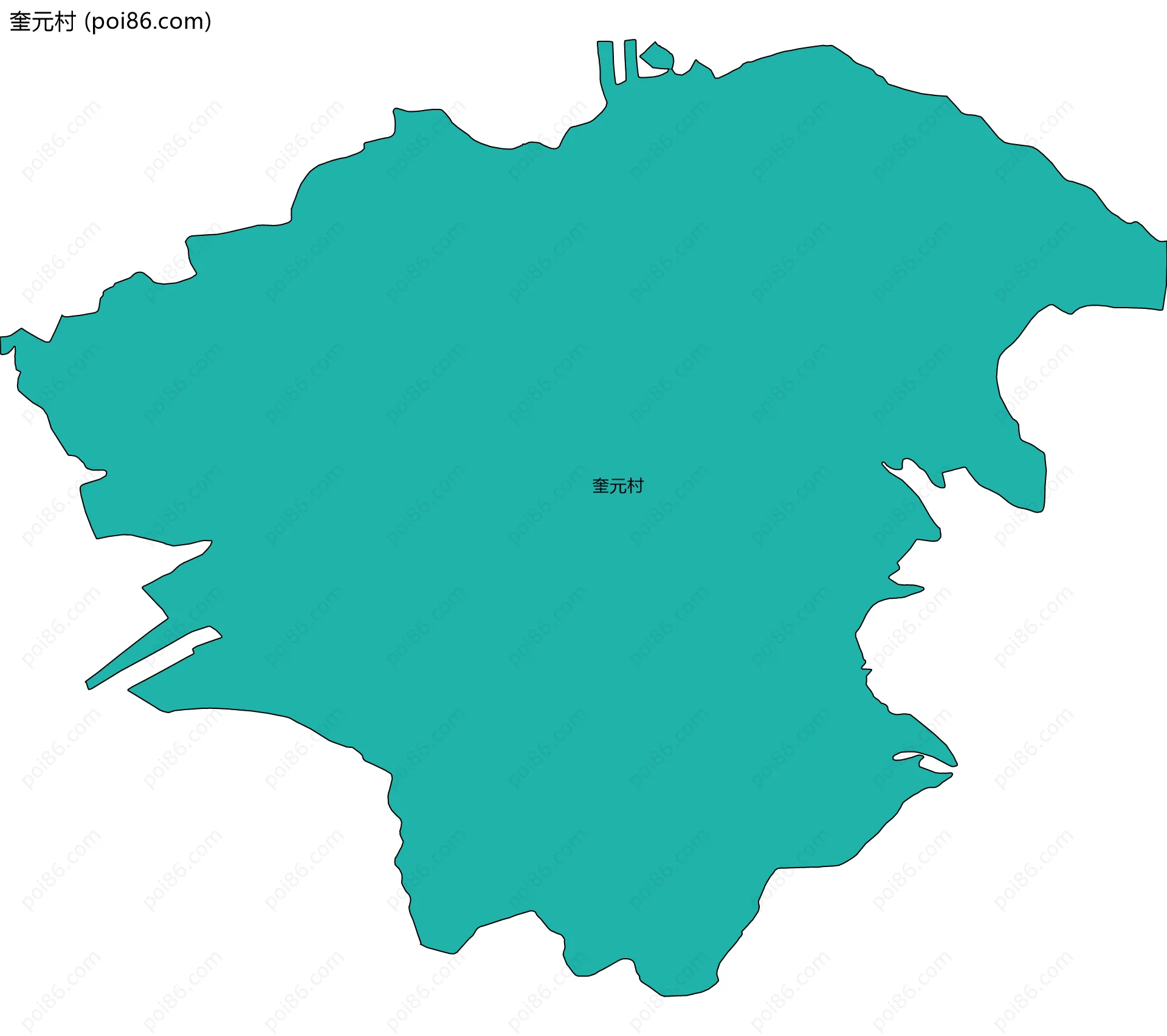 奎元村边界地图