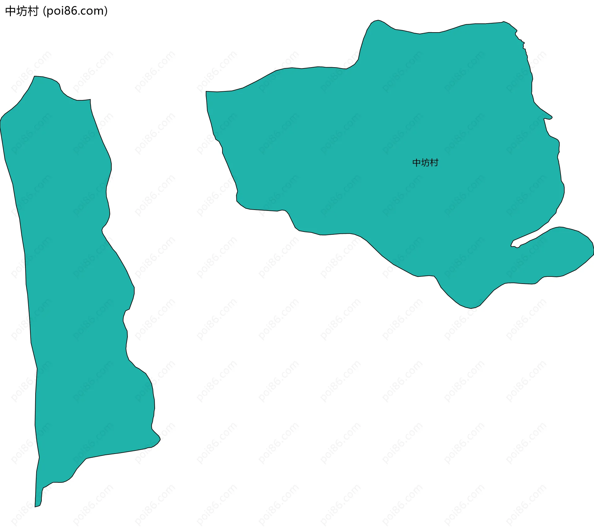 中坊村边界地图