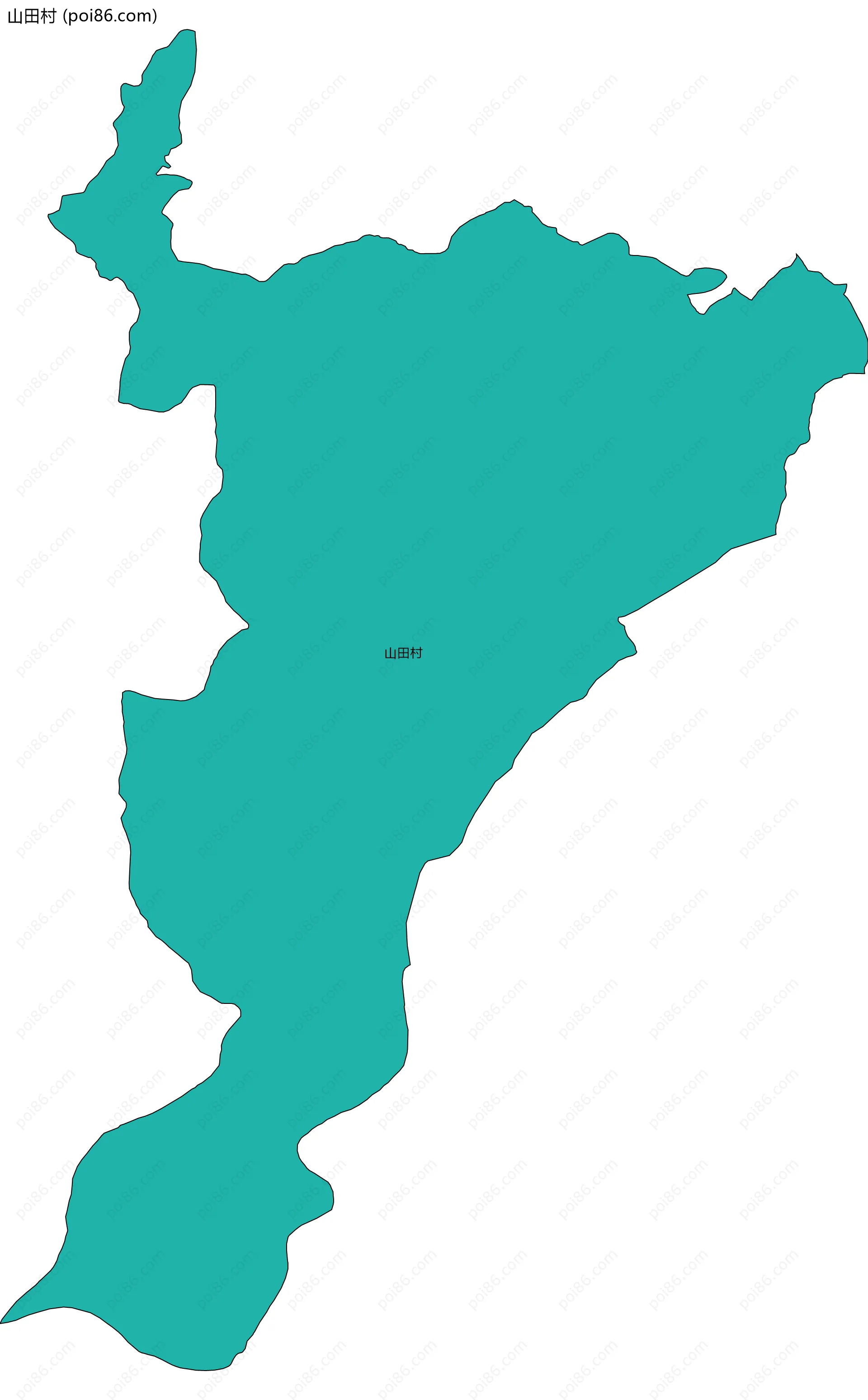 山田村边界地图