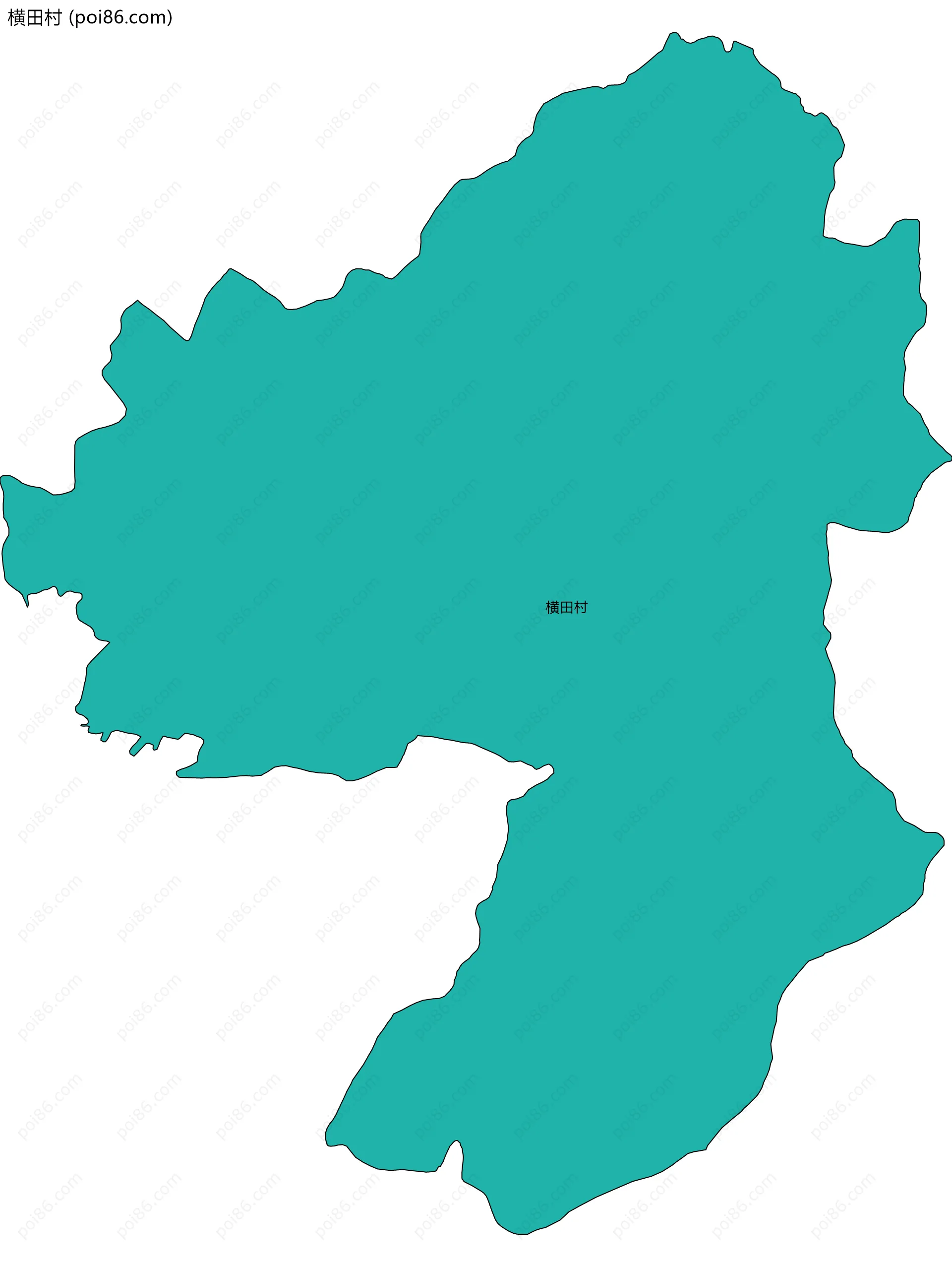 横田村边界地图