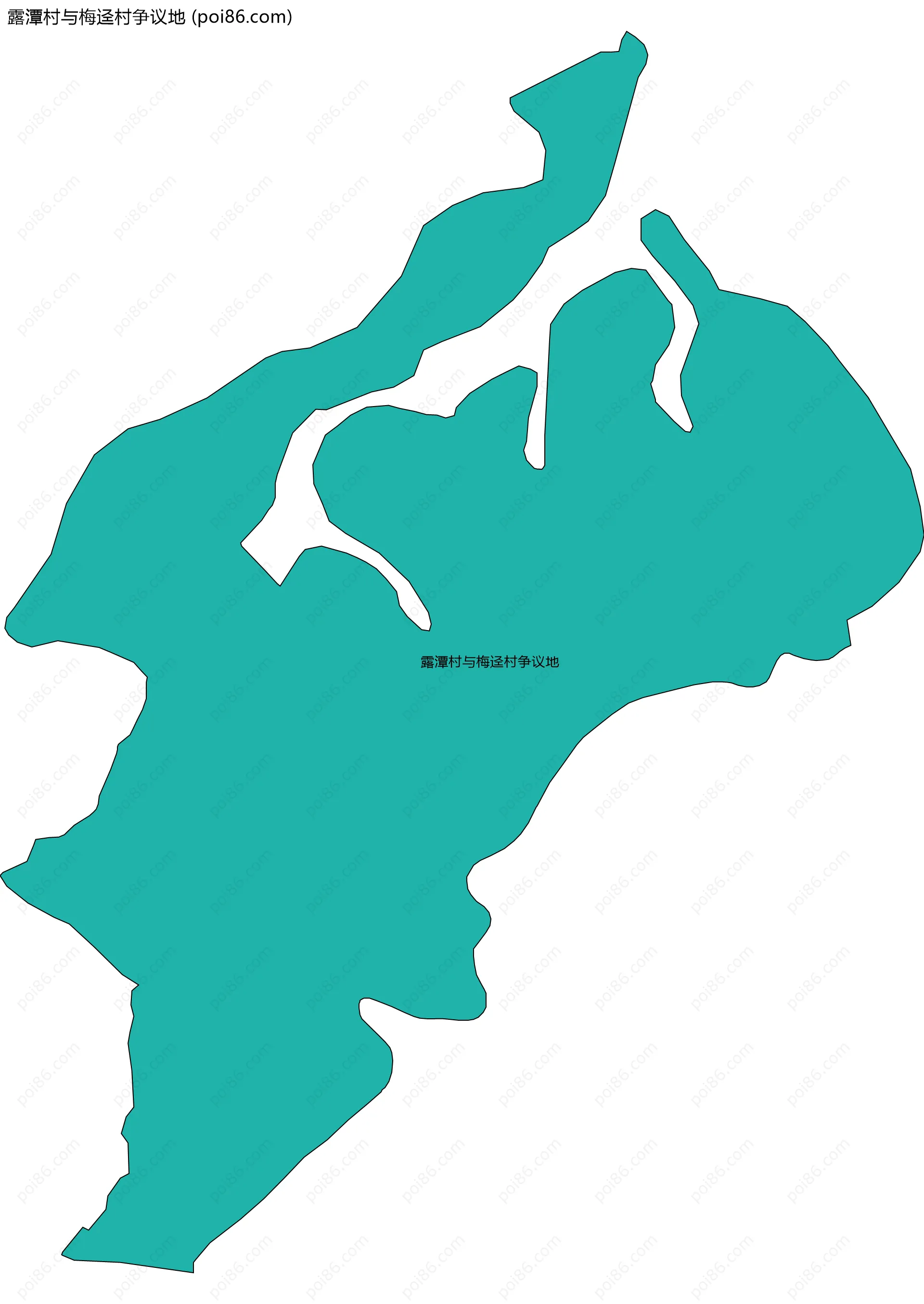 露潭村与梅迳村争议地边界地图