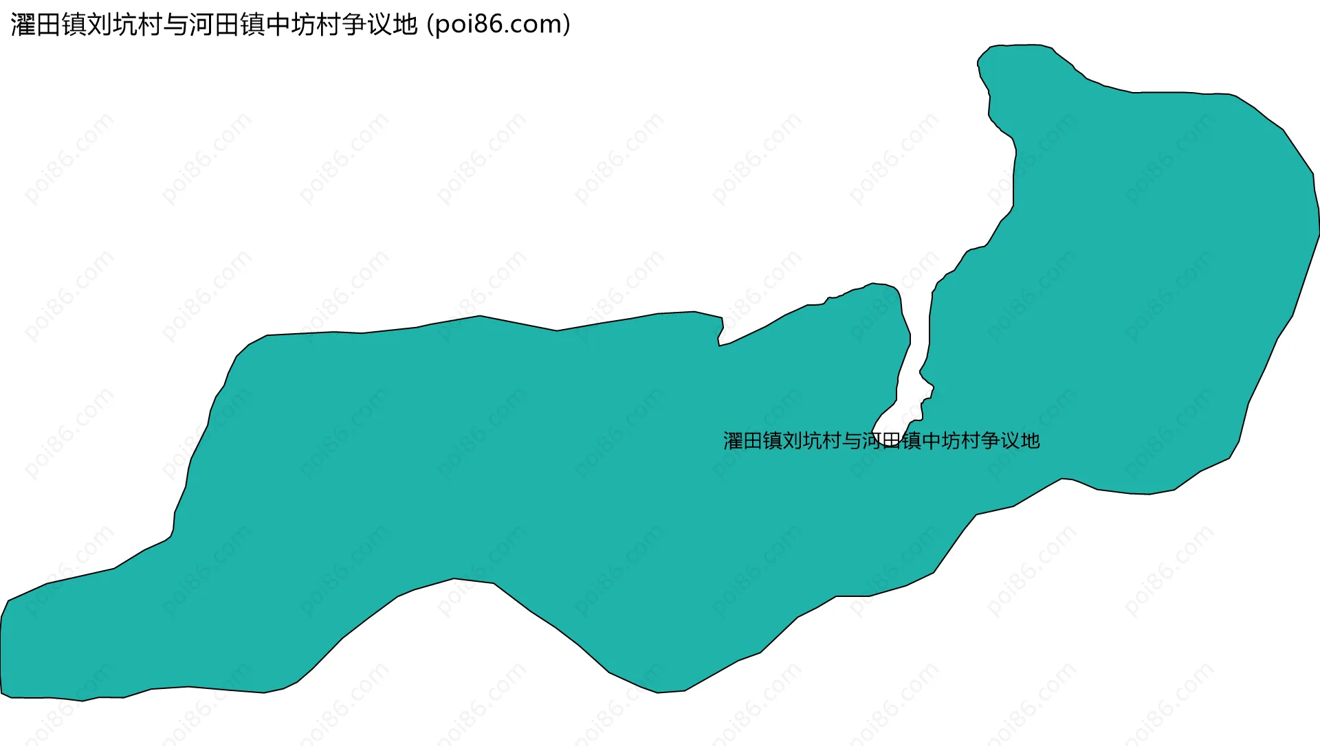 濯田镇刘坑村与河田镇中坊村争议地边界地图