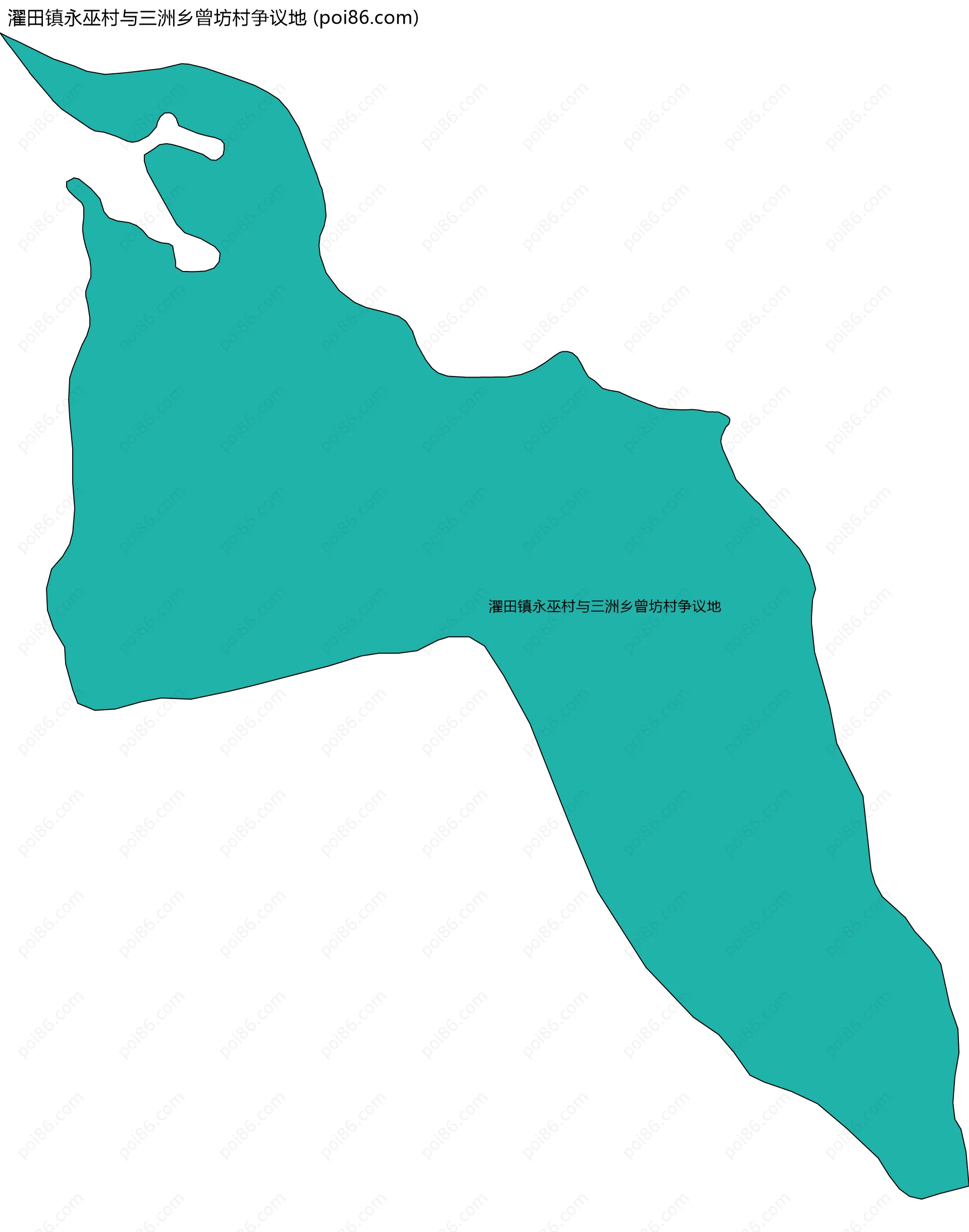 濯田镇永巫村与三洲乡曾坊村争议地边界地图